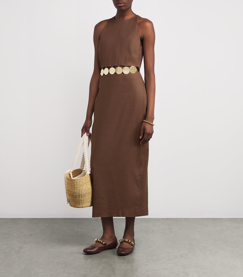 Linen-Blend Isla Midi Dress N0017 LIGHT CHICORY Image 2