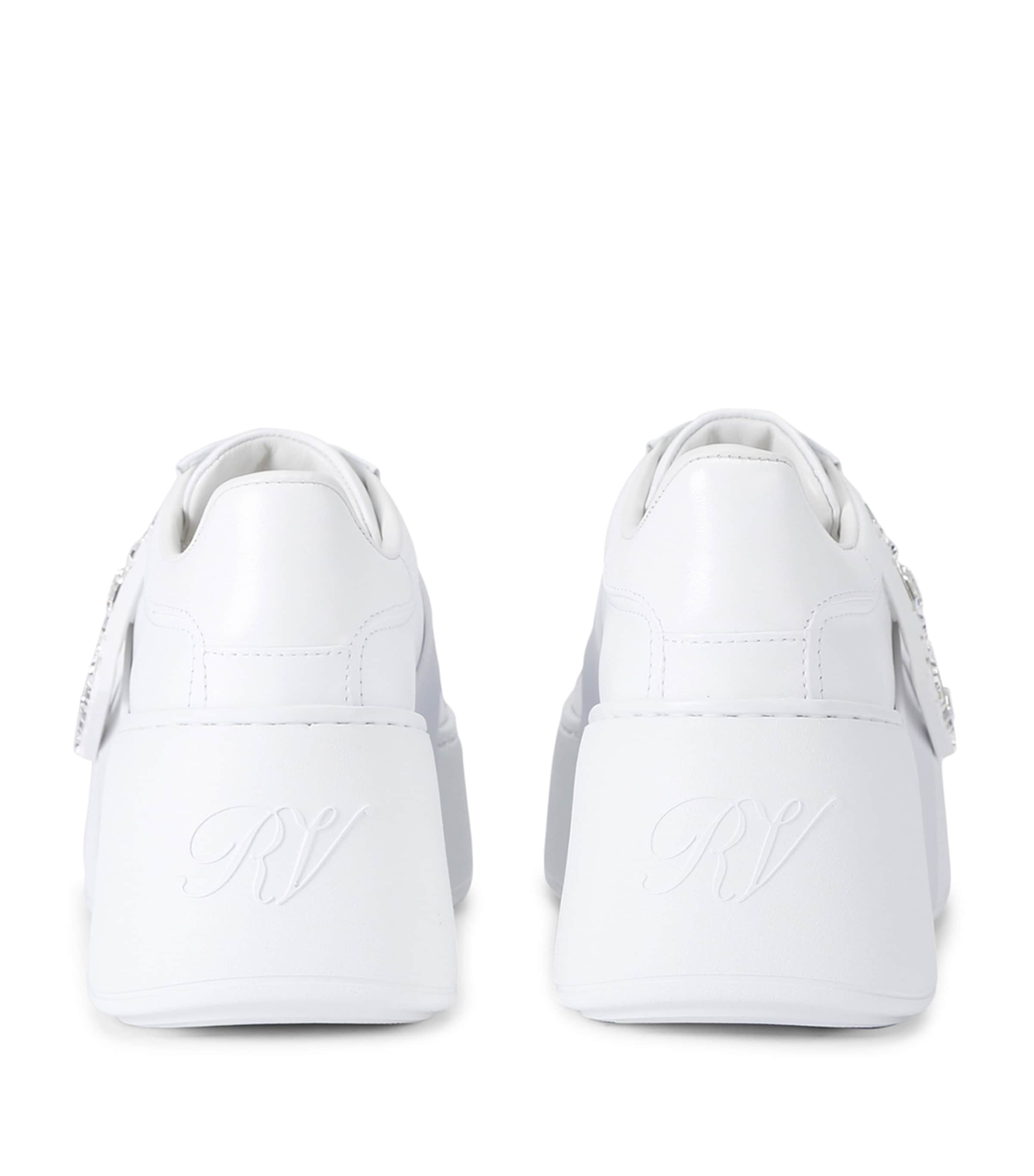 Roger Vivier Leather Viv Skate Platform Sneakers White Image 2