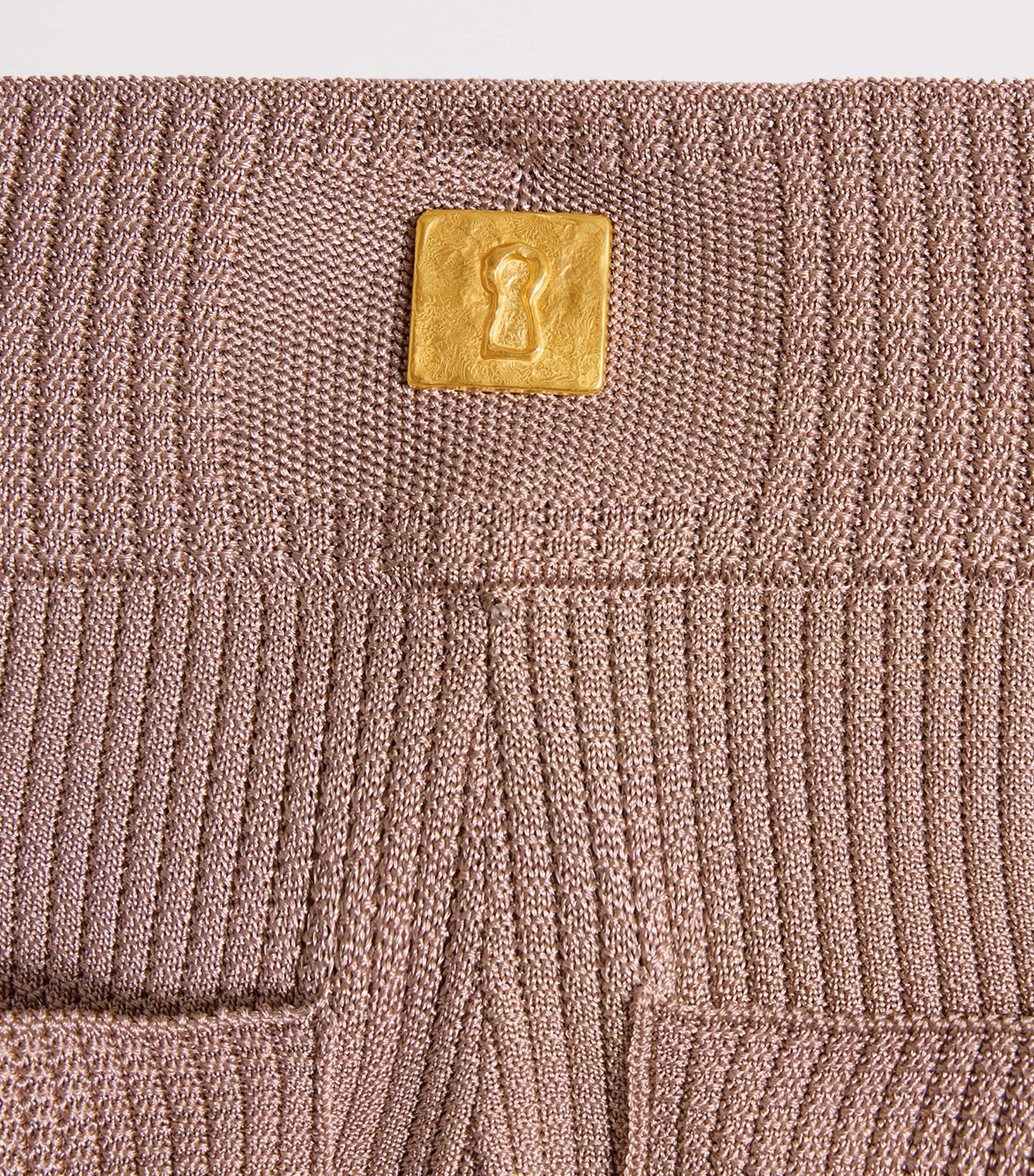 Schiaparelli Womens Wide-Leg Knit Trousers Taupe Image 4