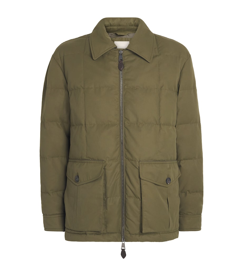 Purdey Mens Cotton-Blend Snowden Quilted Jacket Military Image 1