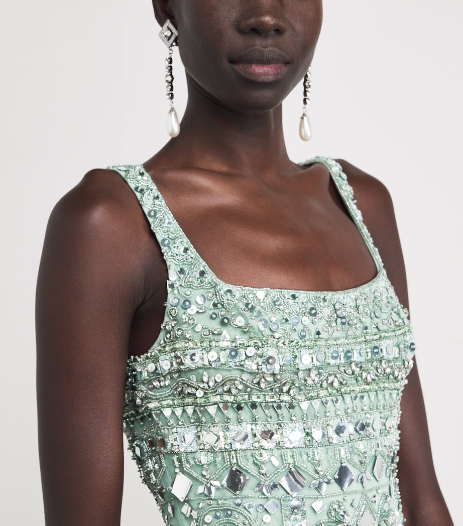 Embellished Mini Dress 165907 GRANITE GREEN Image 4