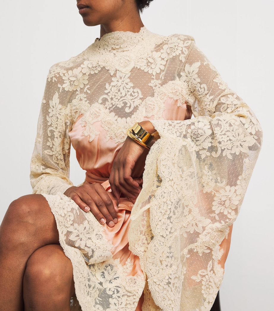 Silk-Lace Hypnotic Mini Dress SALMON Image 4