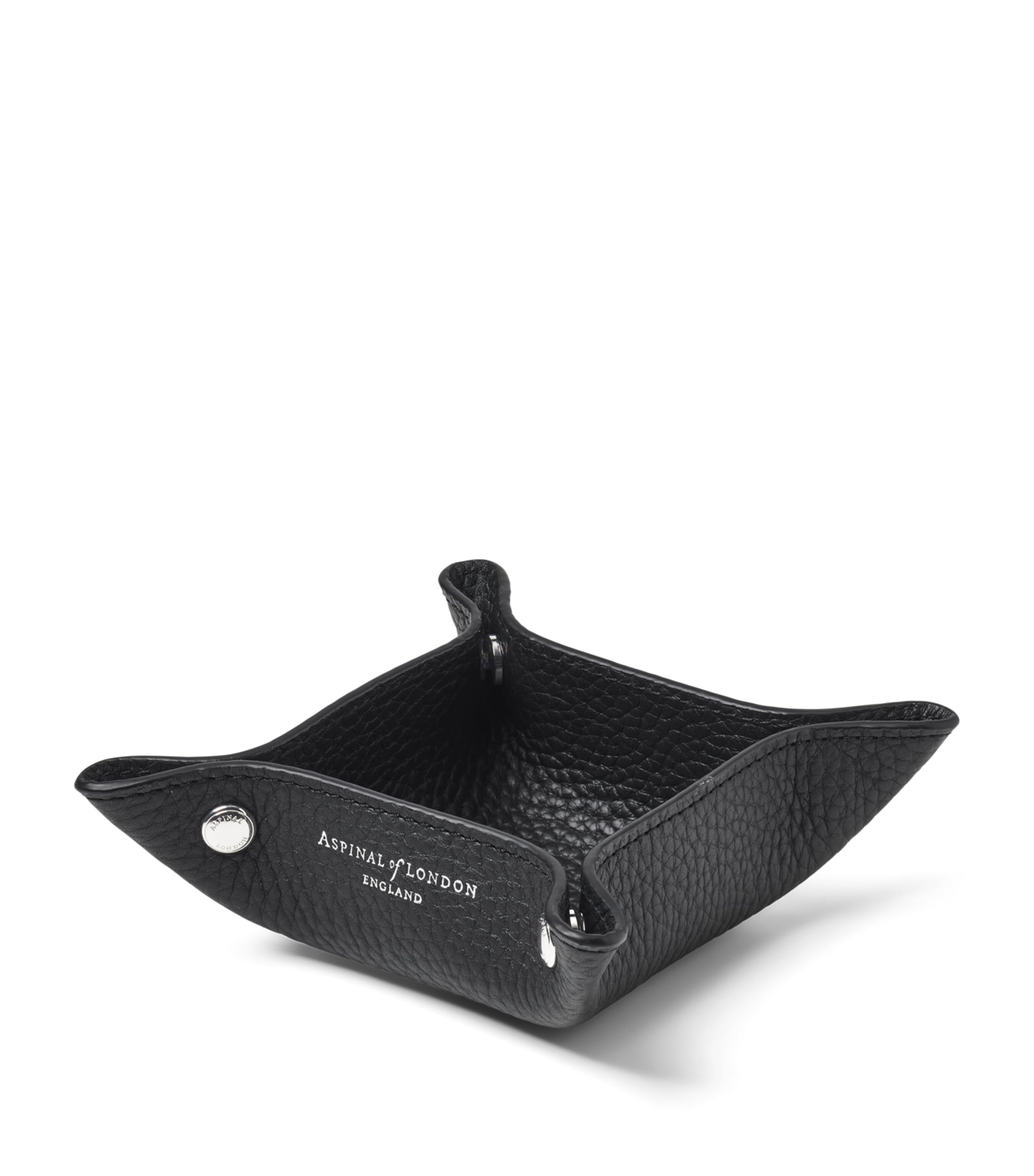 Aspinal Of London Mini Grained Leather Tidy Tray In Black
