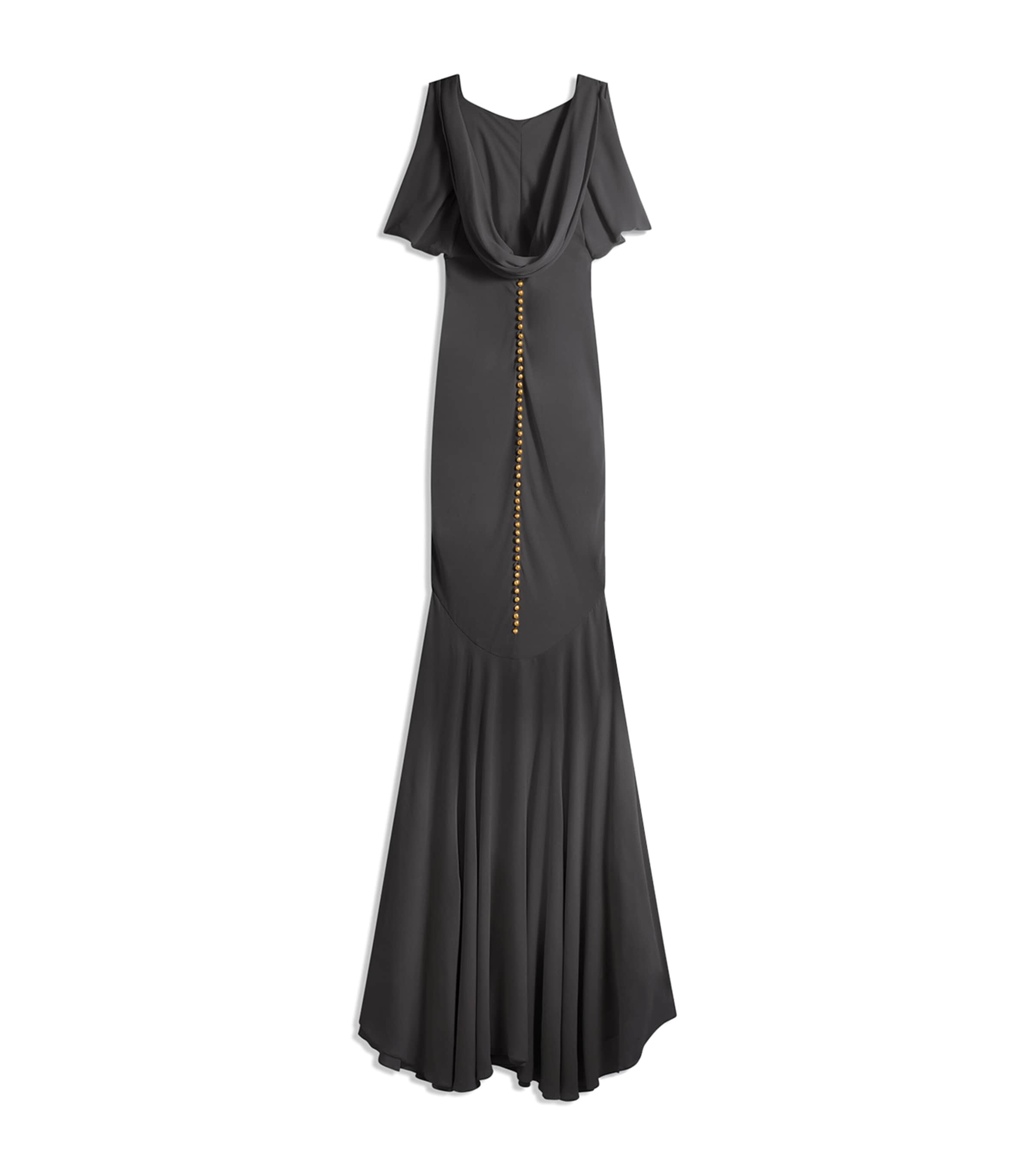 Schiaparelli Womens Silk Open-Back Gown Black Image 2