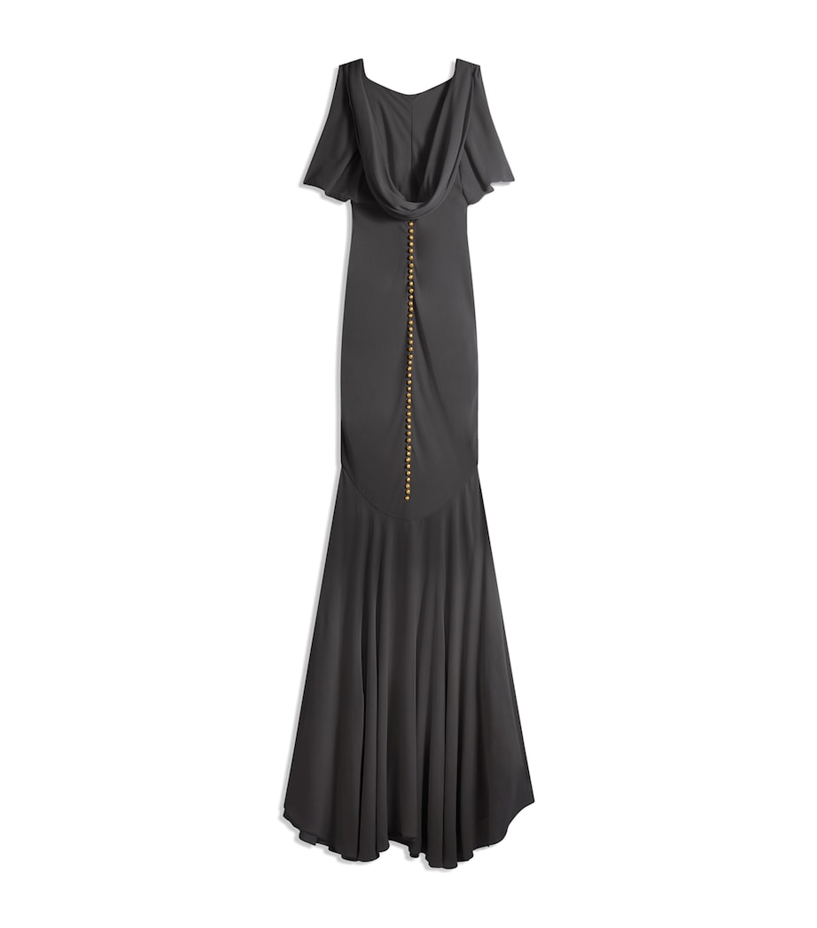 Schiaparelli Womens Silk Open-Back Gown Black Image 2