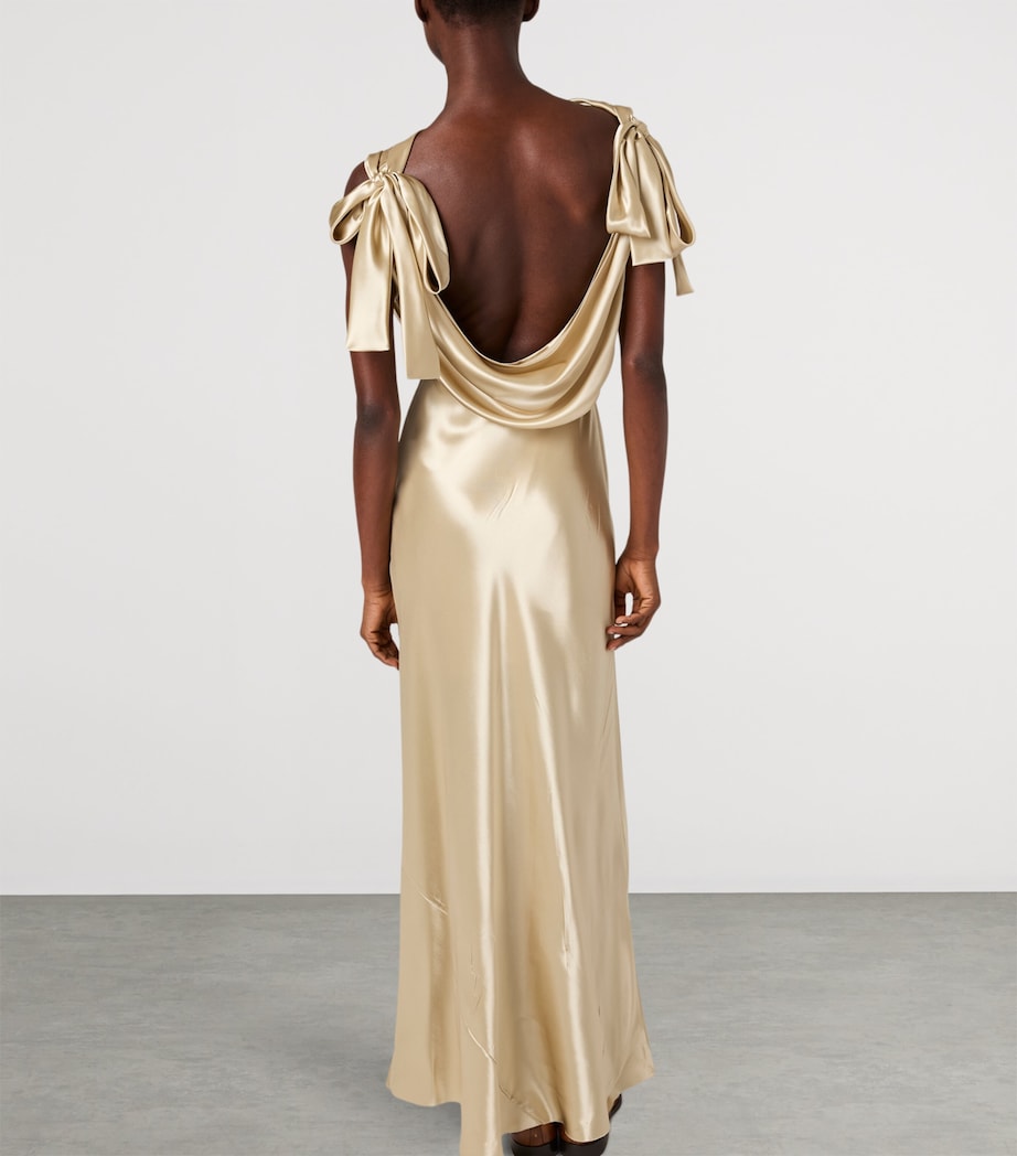 Satin Draped Maxi Dress F0F24 Image 3