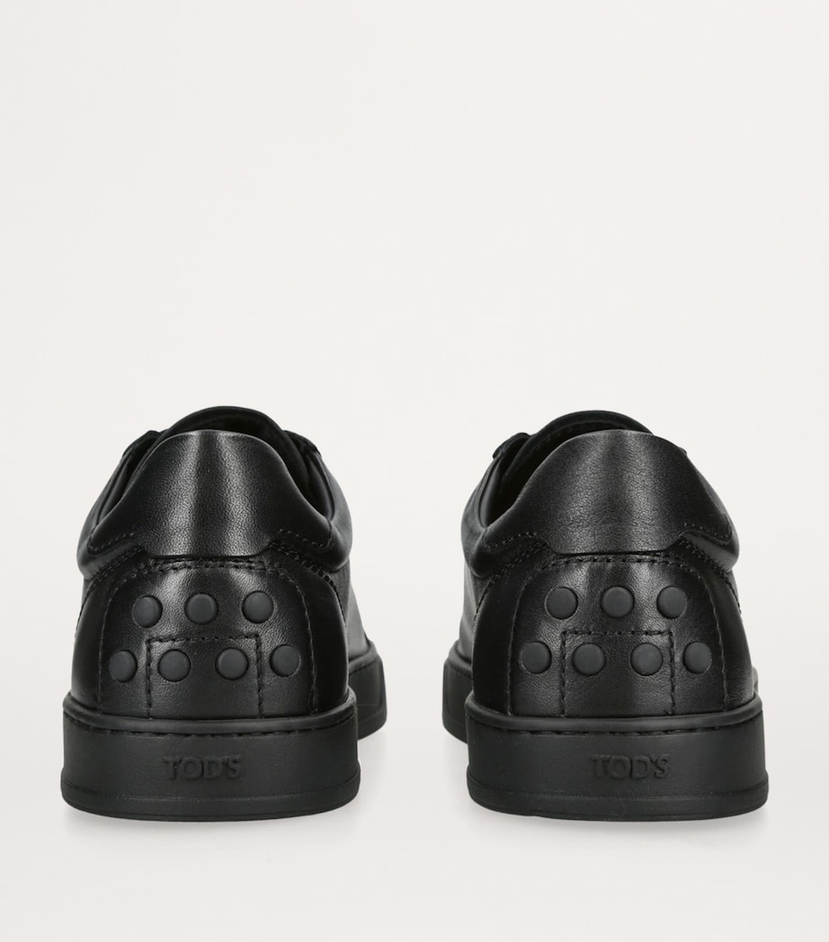 Leather Allacciata Cassetta Sneakers BLACK Image 2