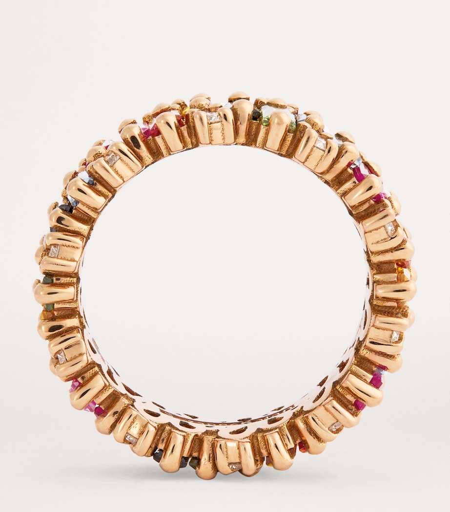 Rose Gold, Diamond and Sapphire Audrey Fireworks Ring (Size 6) 18K RG/RS Image 3