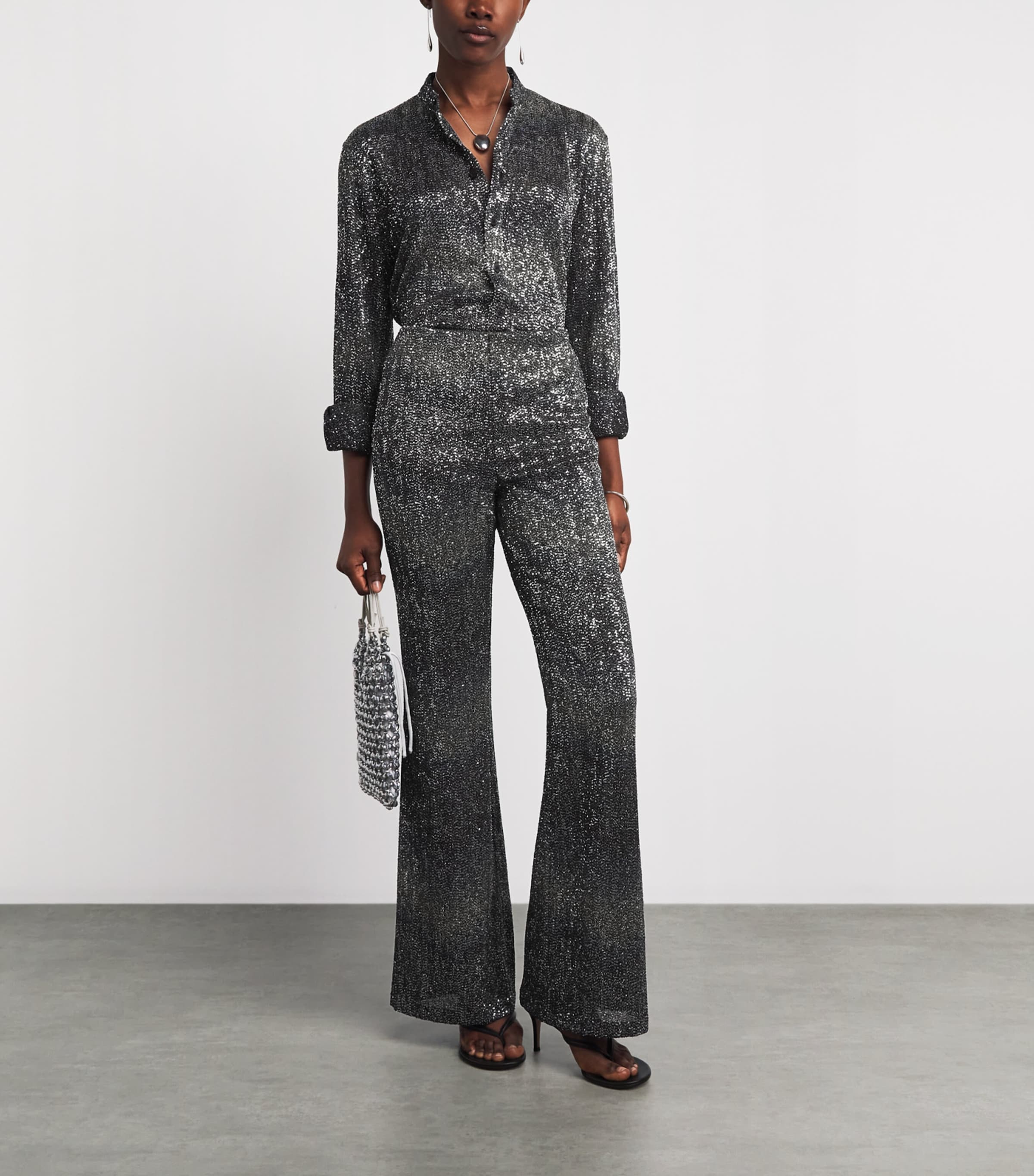 Missoni Womens Sequin Chevron Shirt Bn,bl,yl Image 2