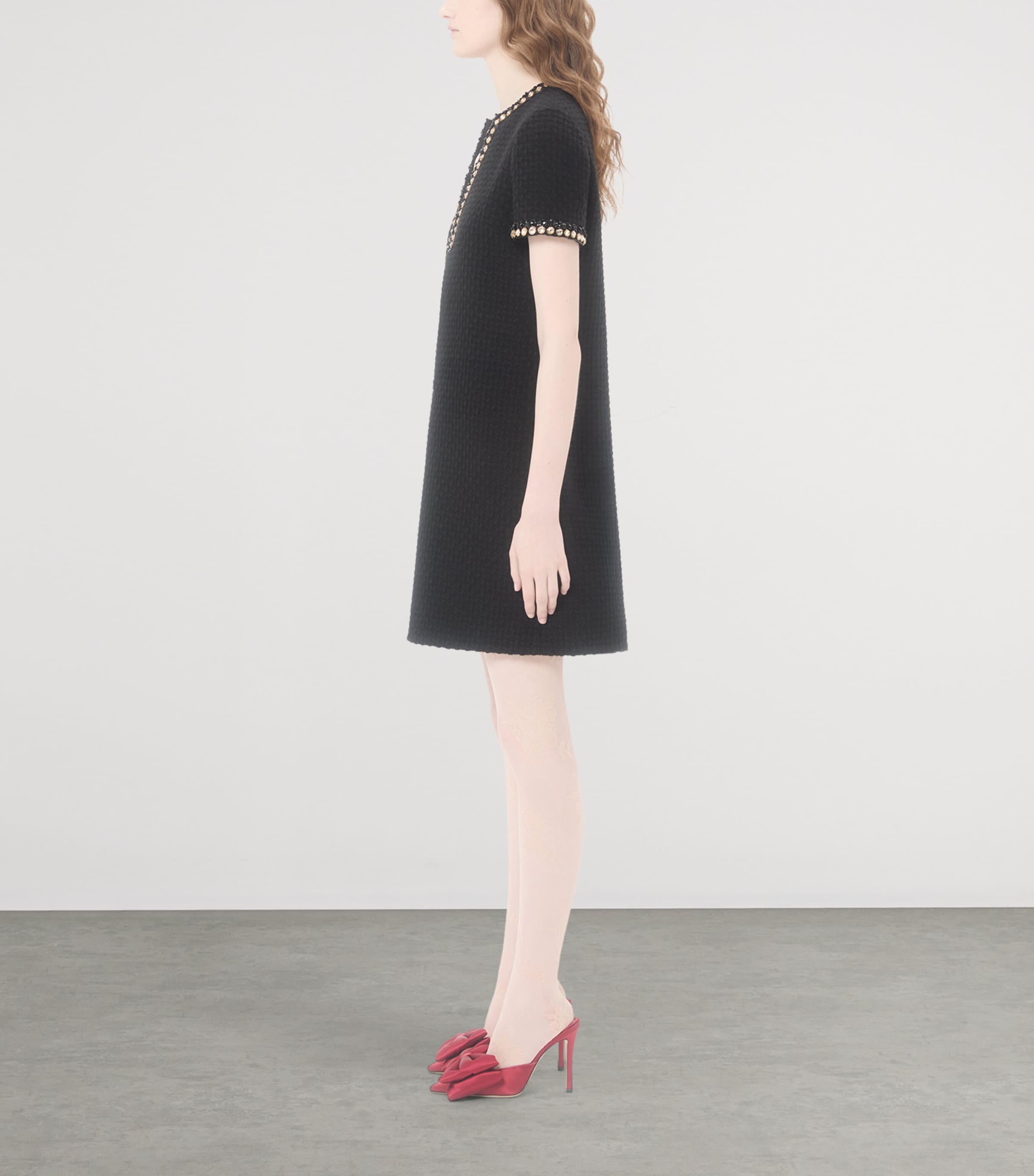 Virgin Wool-Blend Mini Dress NUD Image 3