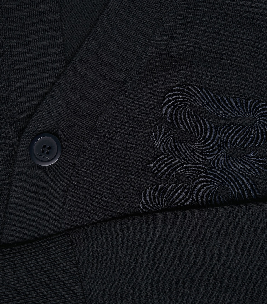 Monogram V-Neck Cardigan NAVY BLUE Image 5