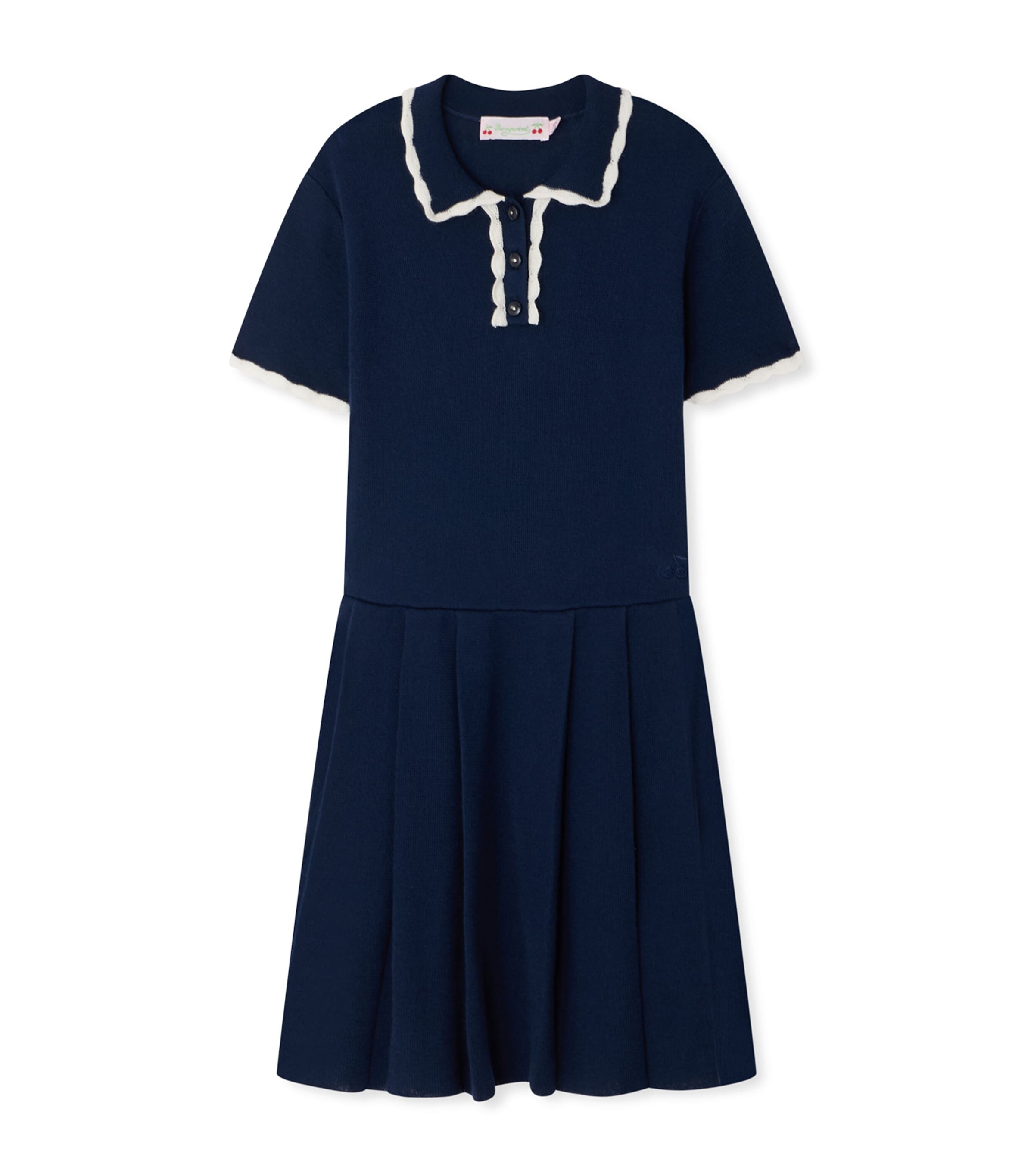 Bonpoint Cotton Collared Dress (10-14 Year) Marine Image 1