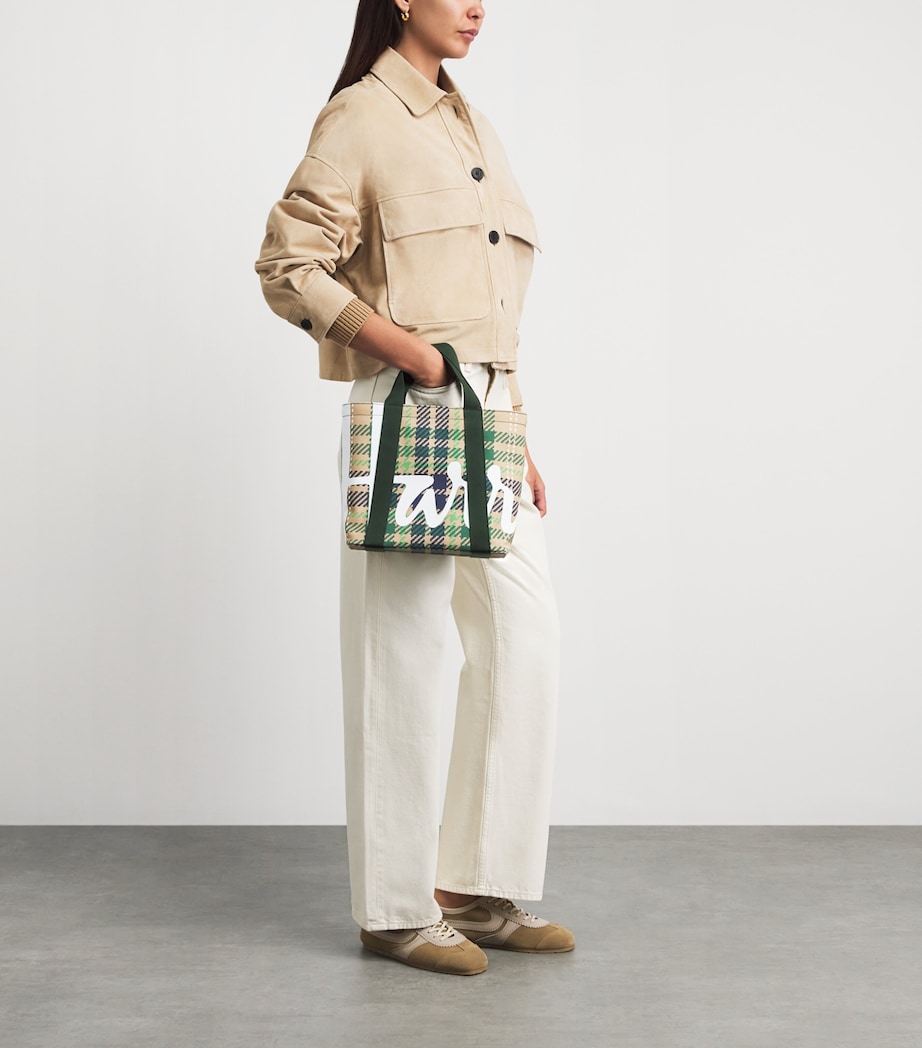 Harrods Mini Tartan Check Tote Bag Muti Image 4