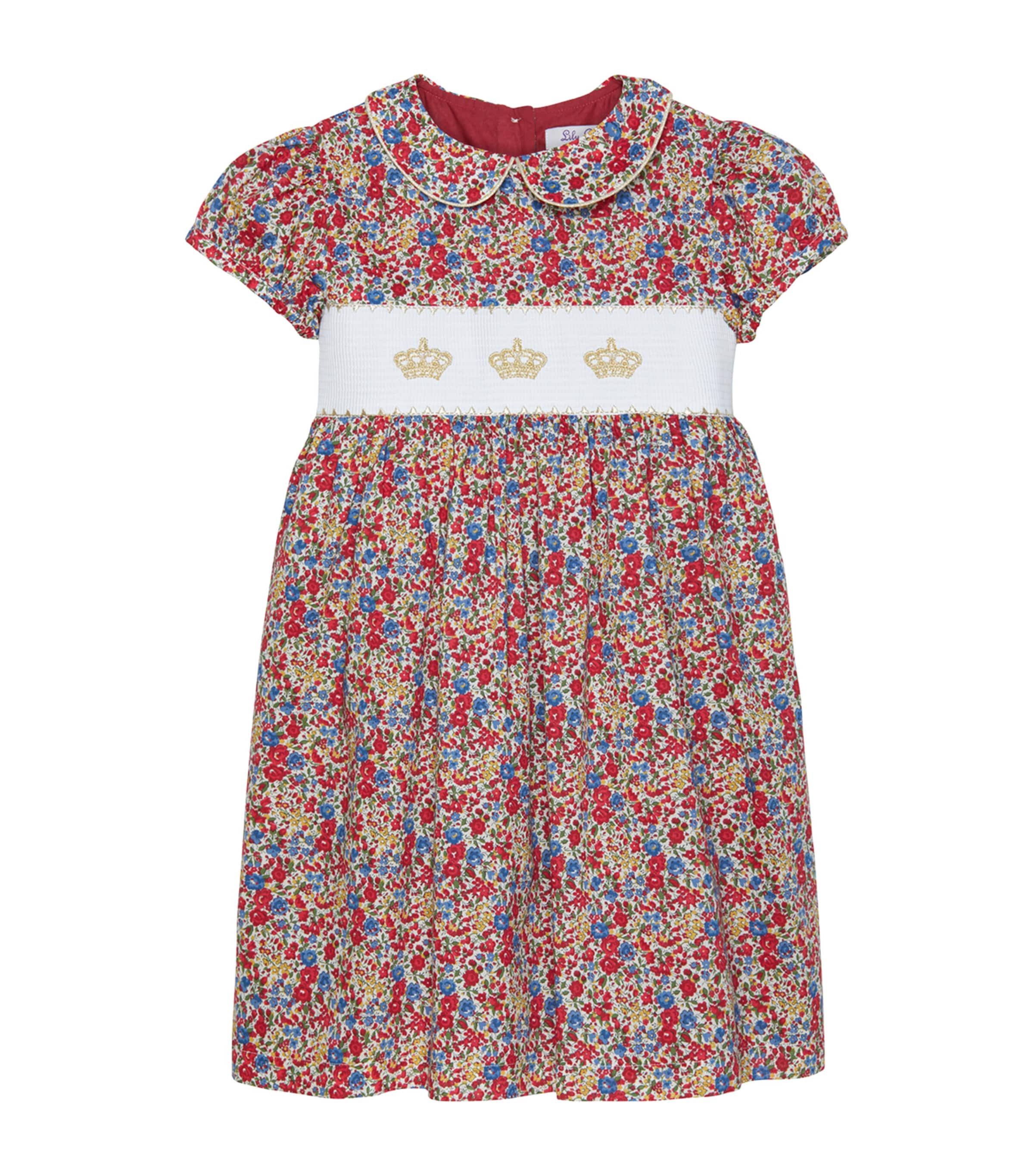 Trotters Emma Floral-print Cotton Dress 2-11 Y In Green