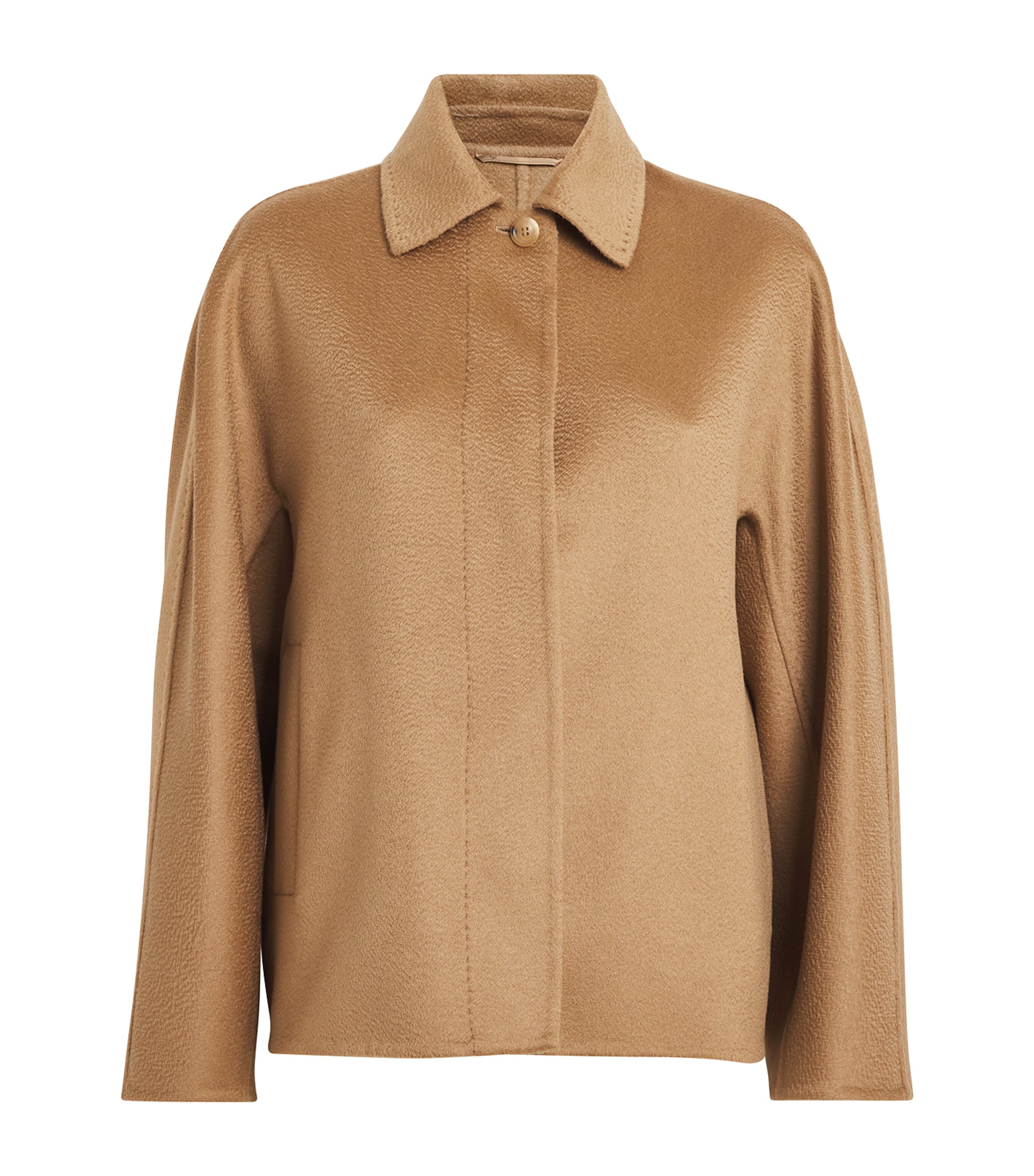 Shop Max Mara Cashmere Midas Shirt Jacket In Beige