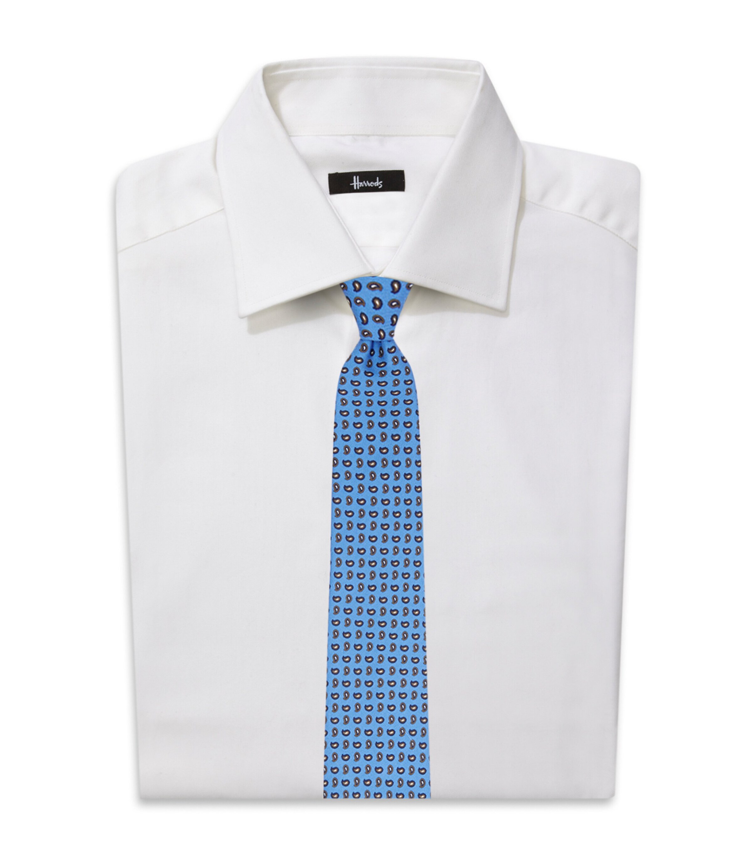 Eton Silk Paisley Tie Mid Blue Image 4