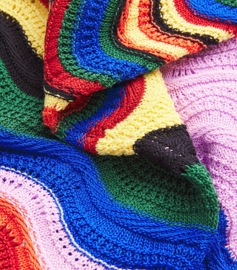 Crochet Chevron Maxi Dress PU02 MULTICOLOR LILA Image 5