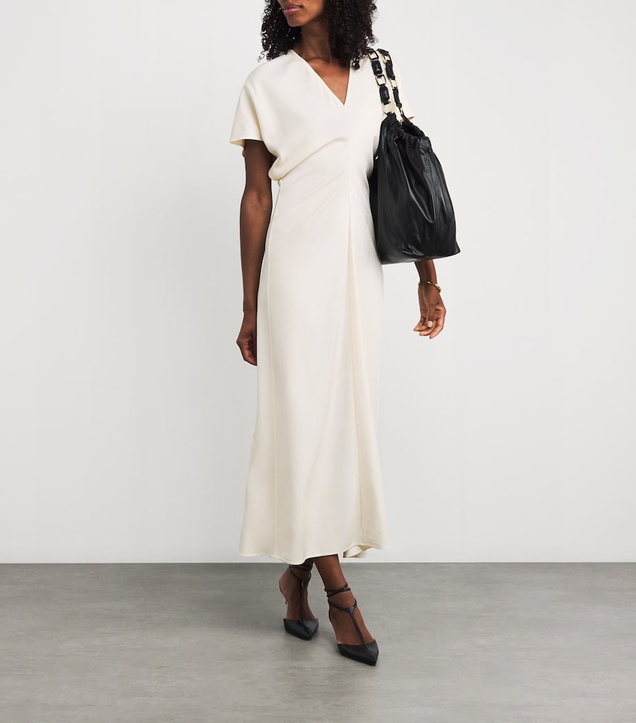 Satin Zadig Midi Dress IVORY Image 2