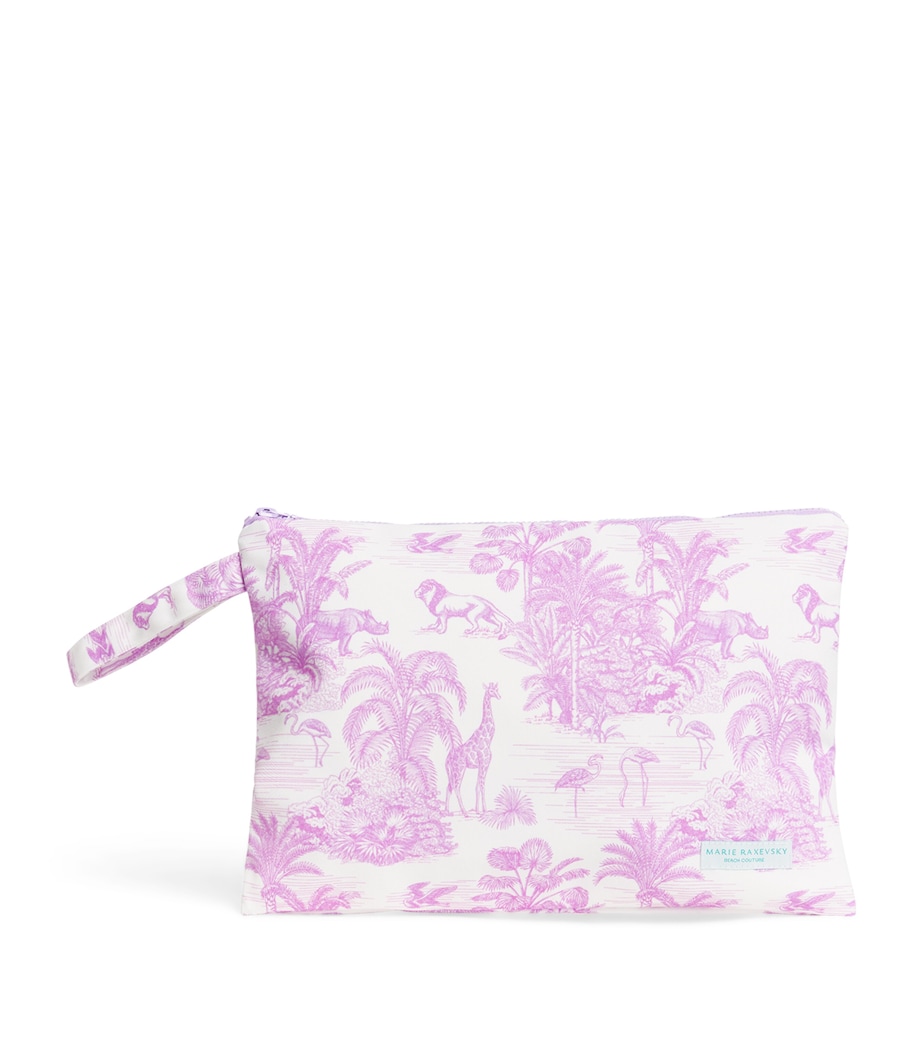 Large Waterproof Jungle Print Pouch JUNGLE LILLAC Image 1