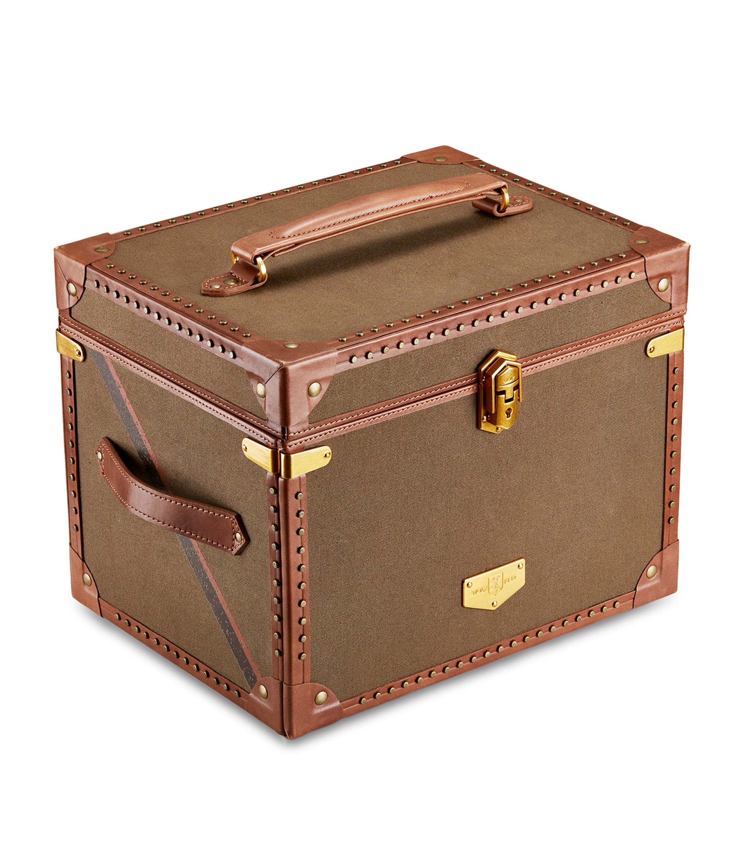 Vegan Leather Ida Trunk Jewellery Box KHAKI Image 6