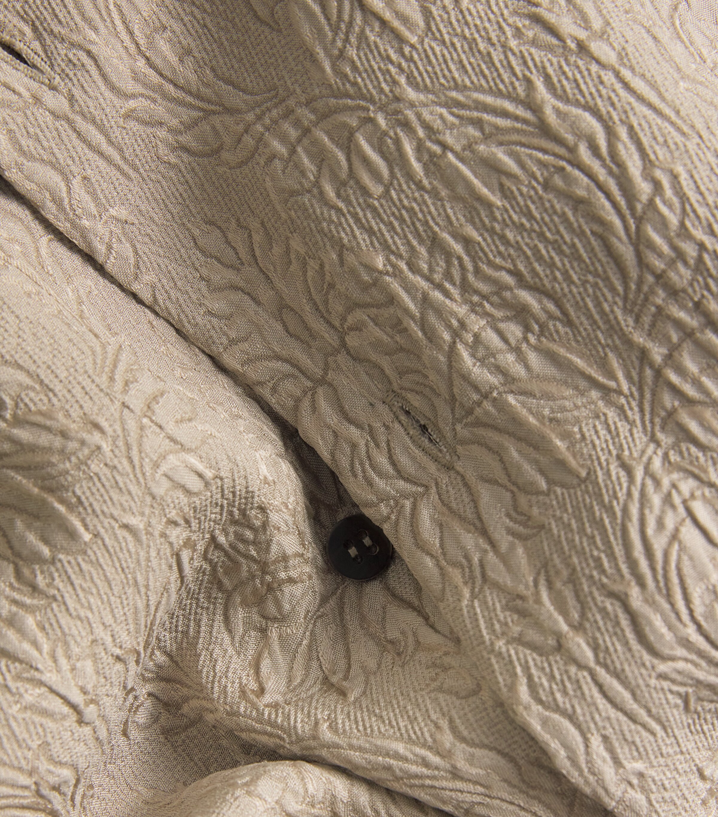 Silk Cropped-Sleeve Shirt STONE Image 5