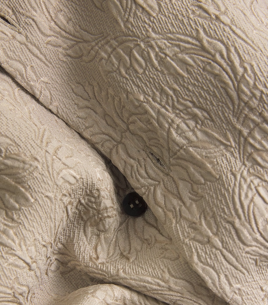 Silk Cropped-Sleeve Shirt STONE Image 5