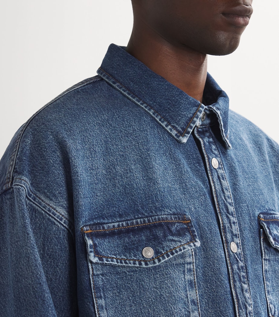 FRAME Mens Denim Overshirt Briset Image 5