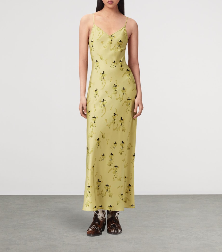 AllSaints Womens Floral Print Bryony Maxi Dress Empoli Yellow Image 3