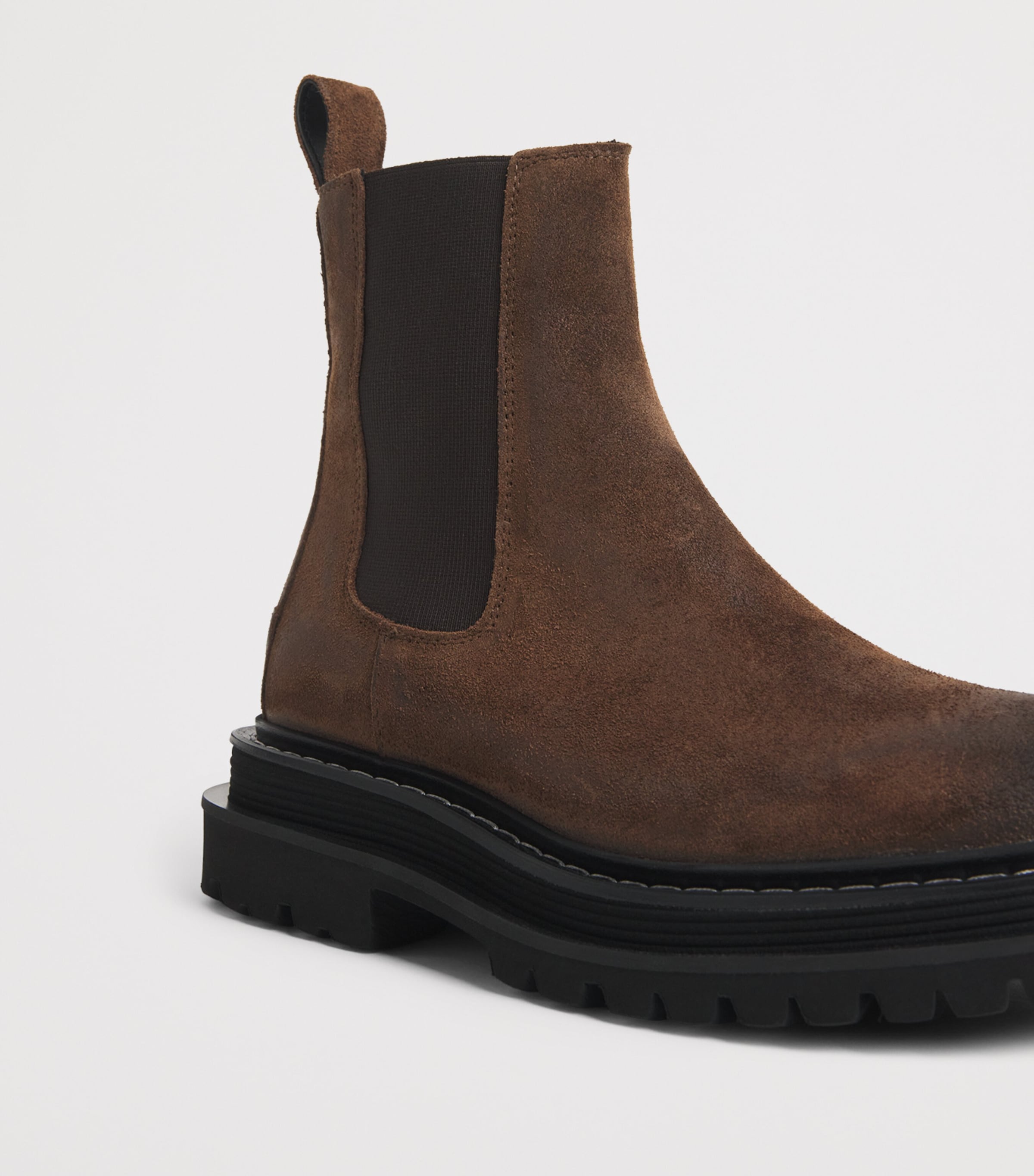 Suede Toe-Bar Chelsea Boots BROWN Image 5