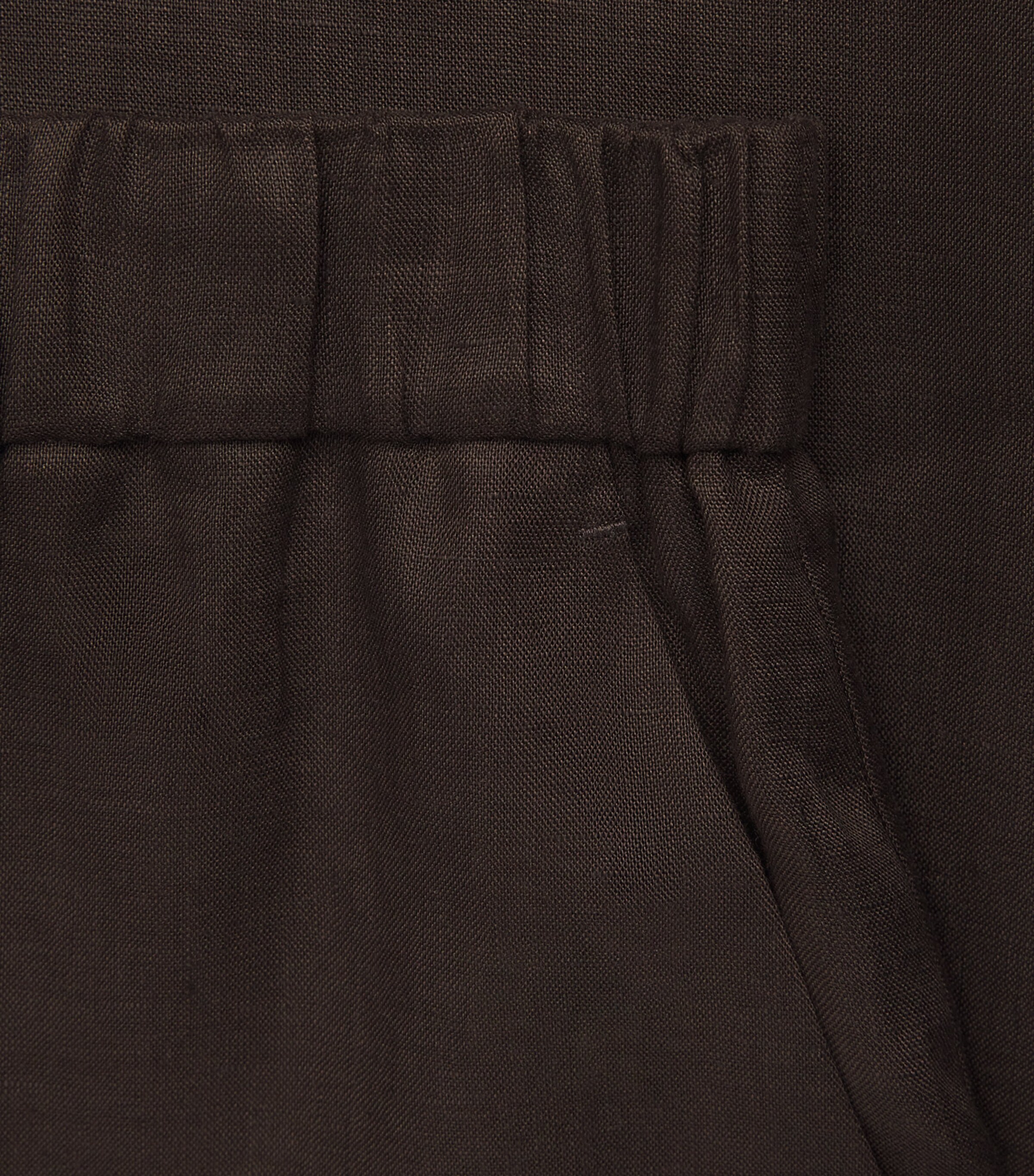 MM Womens Linen Wide-Leg Trousers Dark Bown Image 6