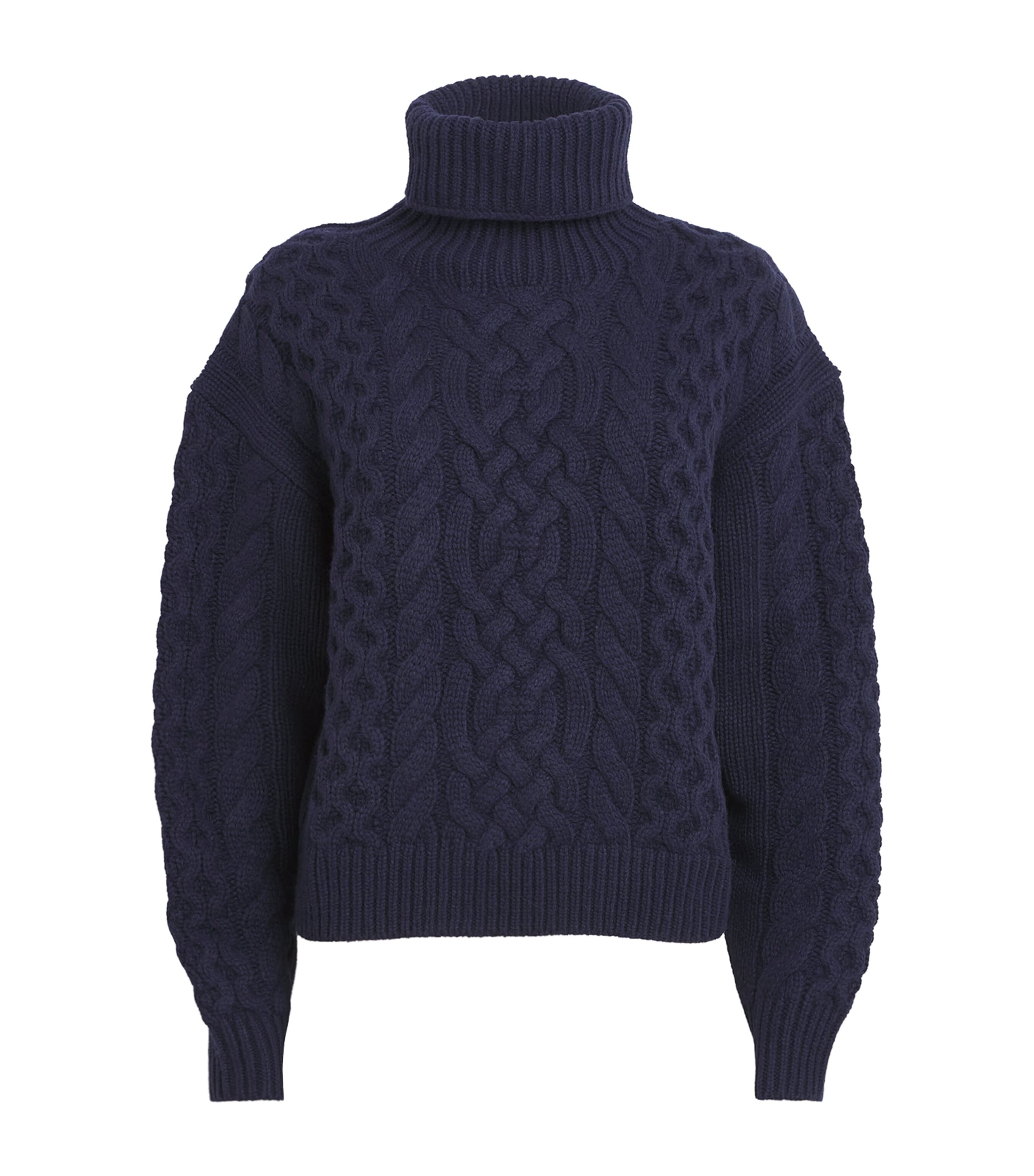 Polo Ralph Lauren Wool-alpaca Aran-knit Sweater In Blue