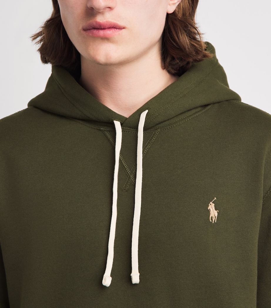 Polo Ralph Lauren Mens Double-Knit Logo Hoodie Company Olive Image 3