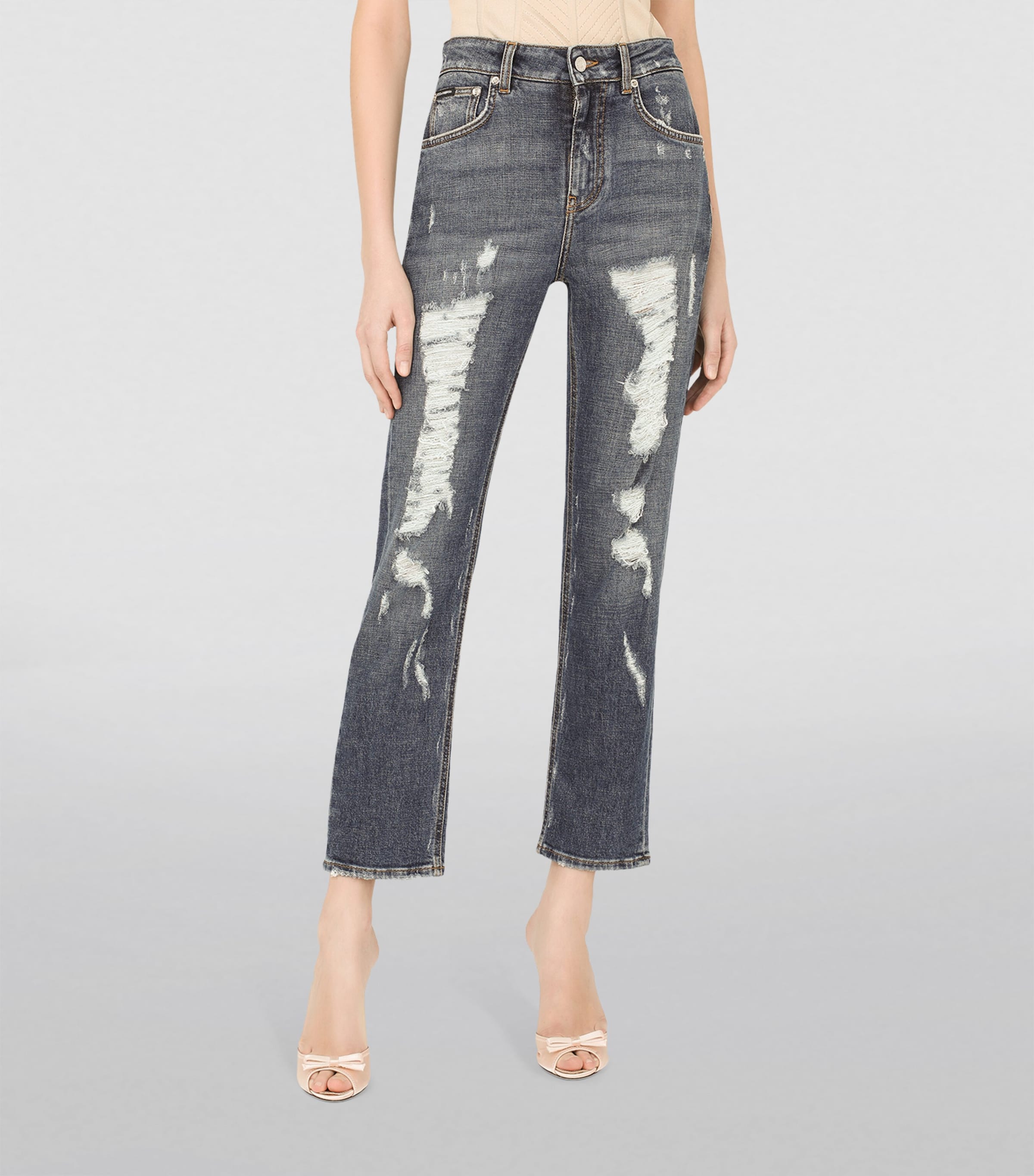 Distressed Boyfriend Jeans S9001-COMBINED COLOU Image 5
