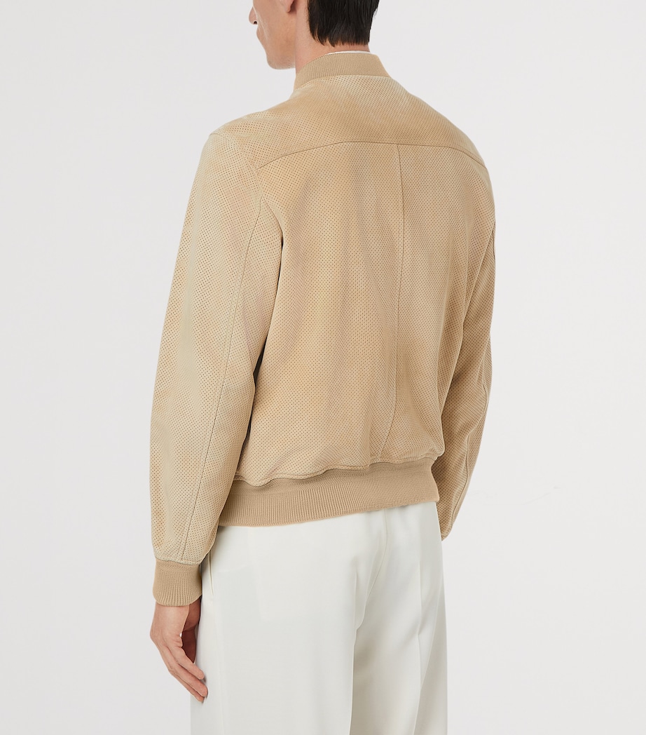 Leather Bomber Jacket JCB Image 3