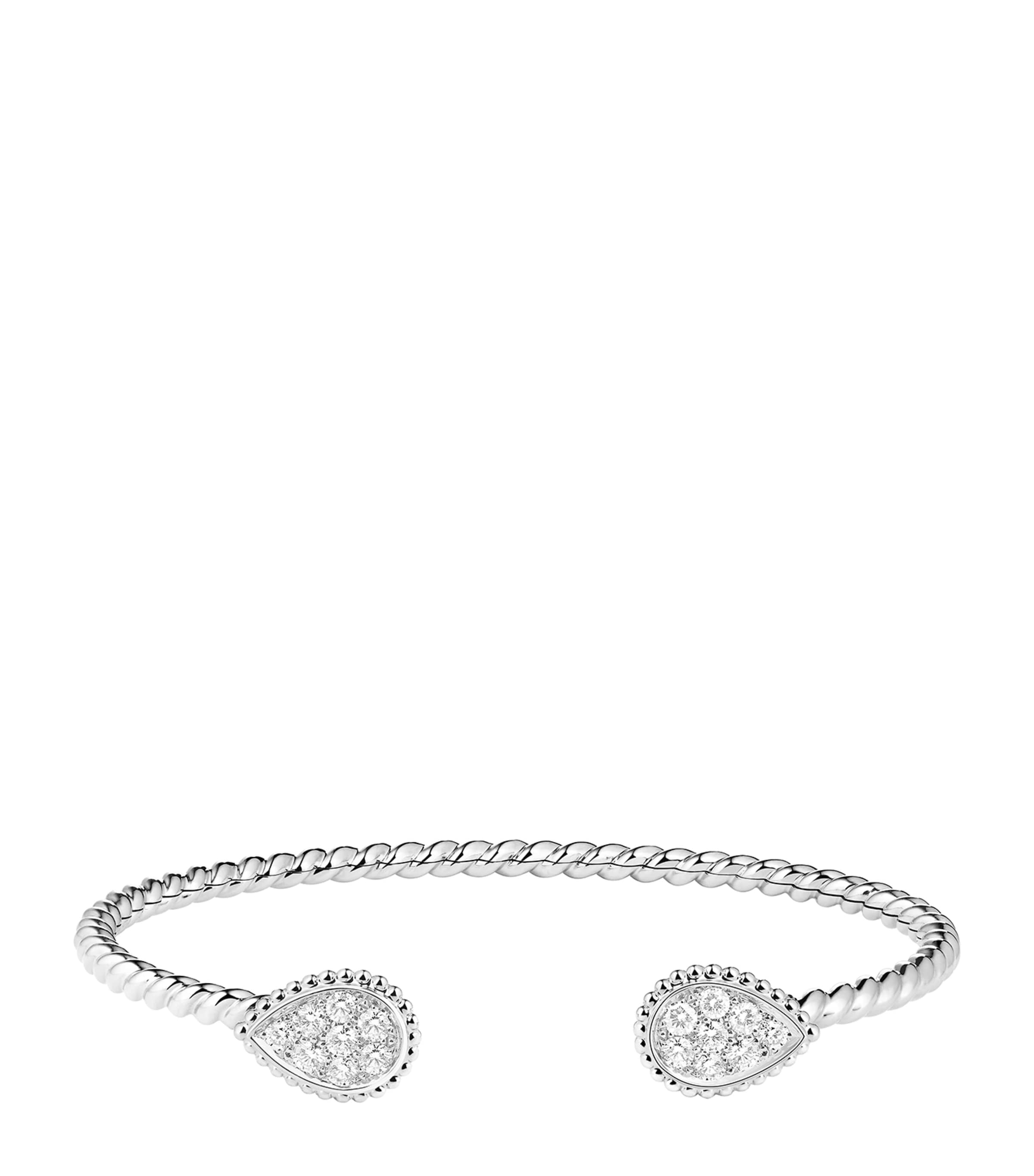 Boucheron White Gold And Diamond Serpent Bohème Two Motifs Bracelet In White