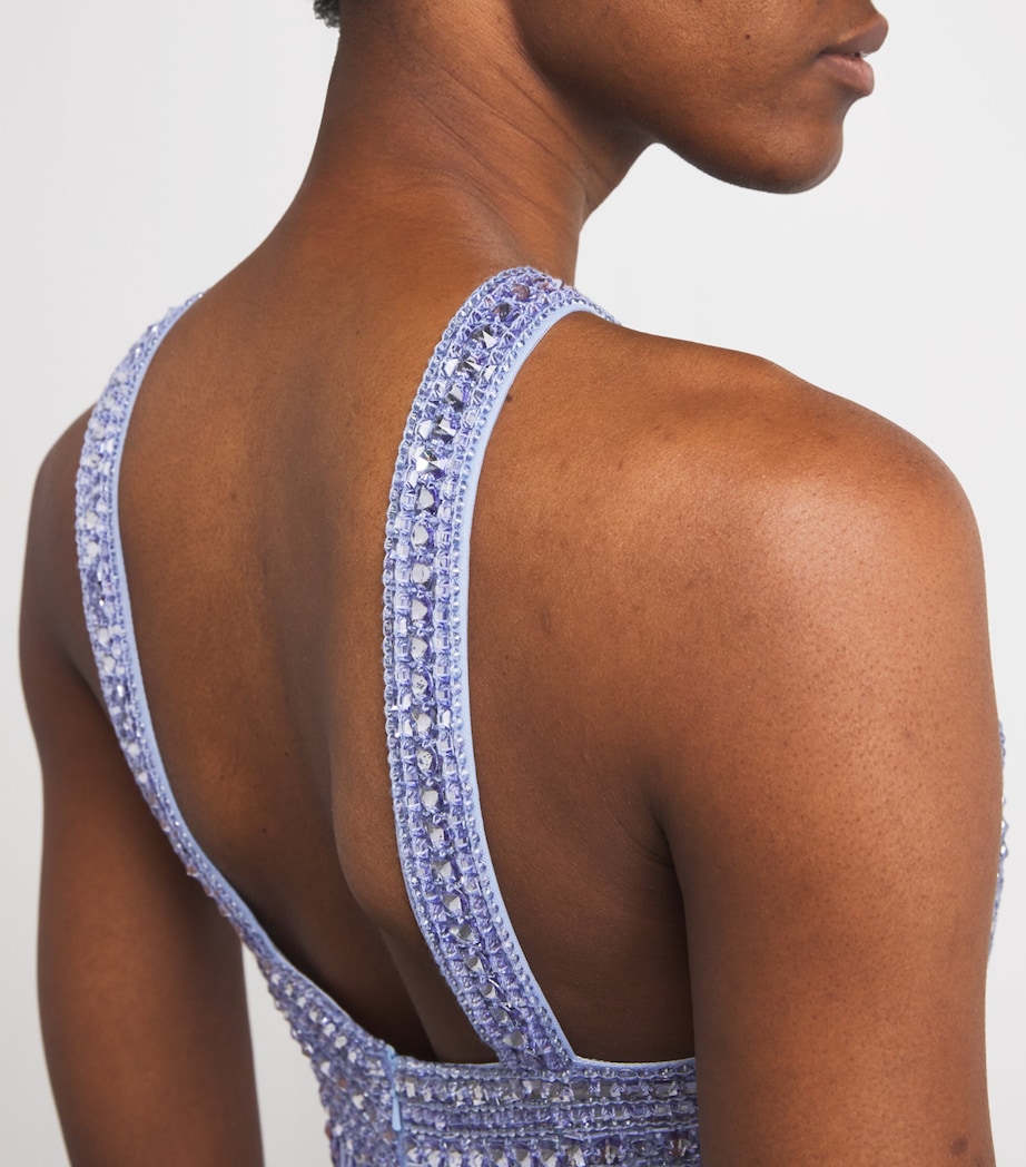 Sequinned Embellished Halterneck Gown SKY BLUE Image 4