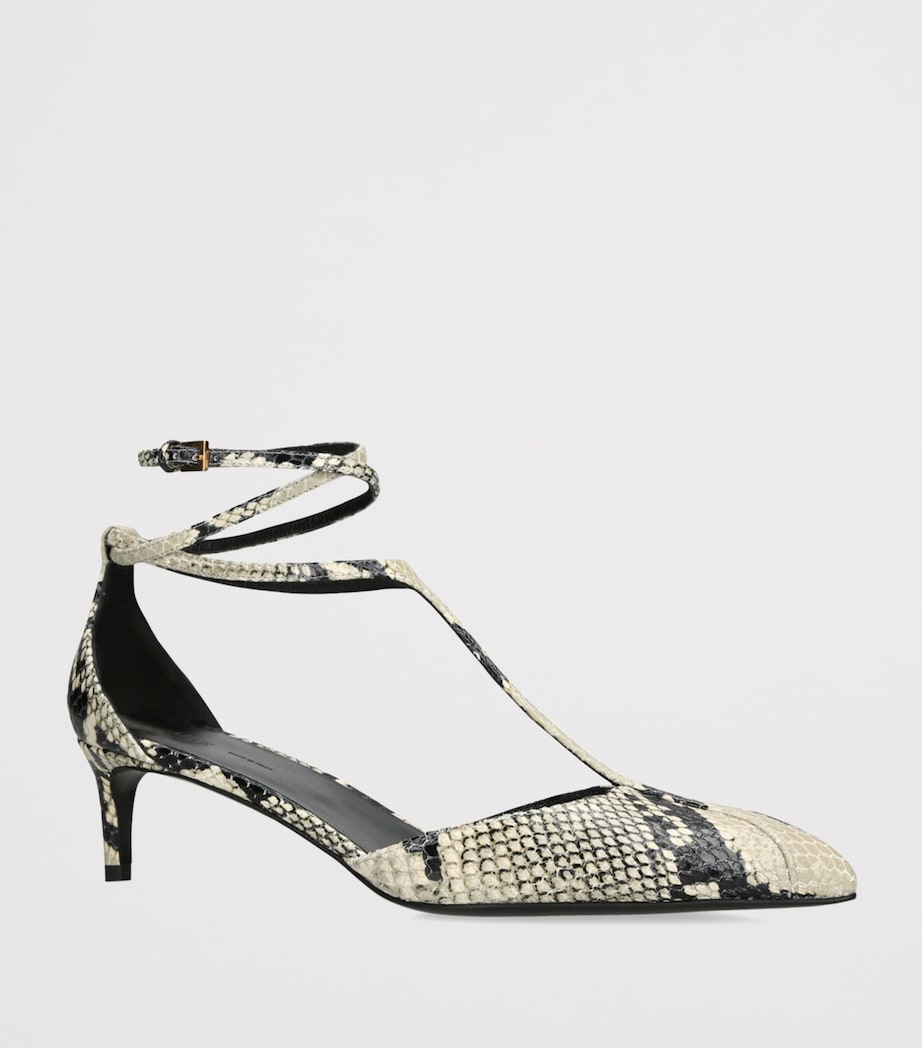 Python-Embossed Leather Mia Pumps 45 GREY/P.CMB Image 3