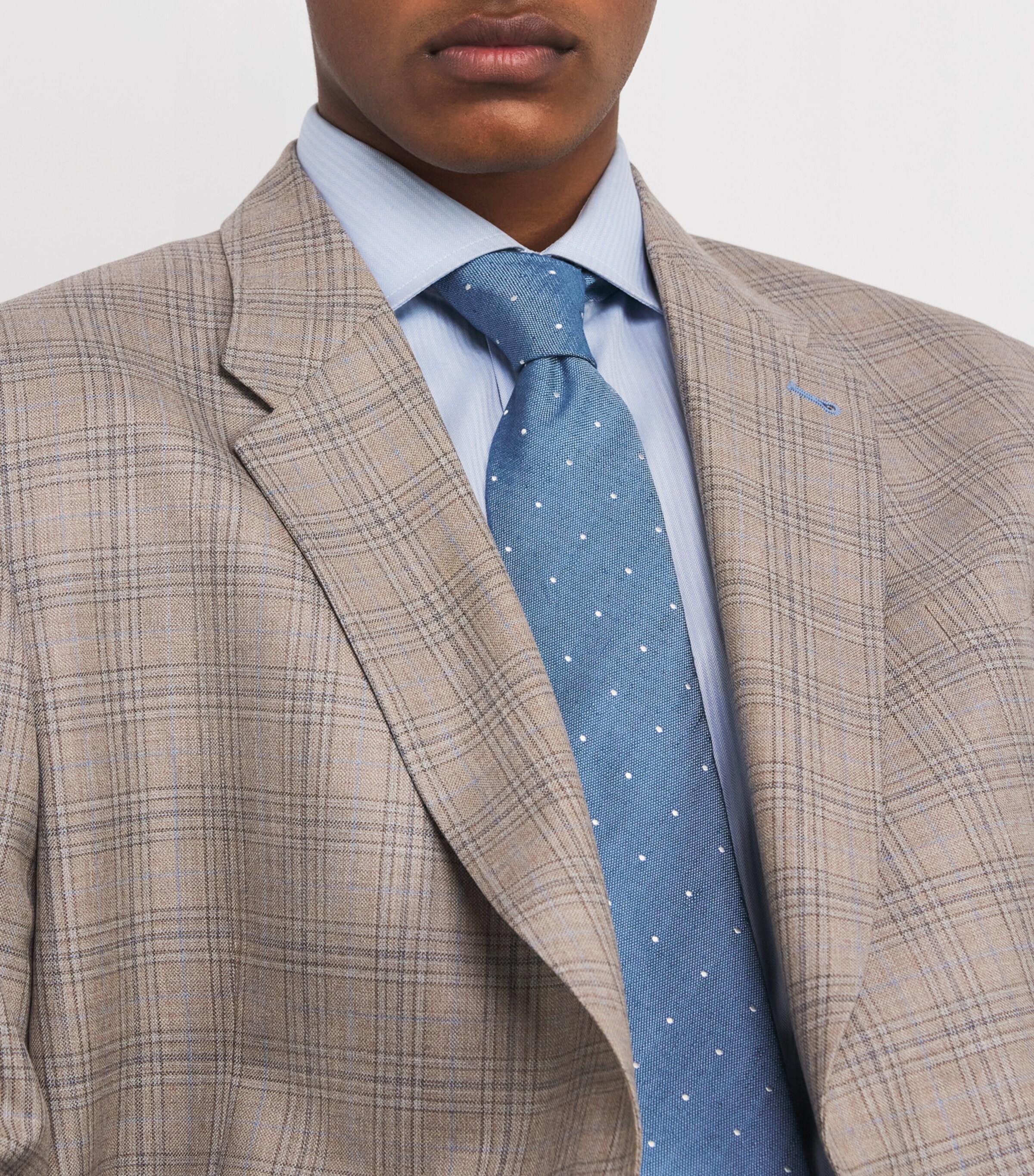 Paul Smith Linen-Silk Polka Dot-Embroidered Tie Image 2