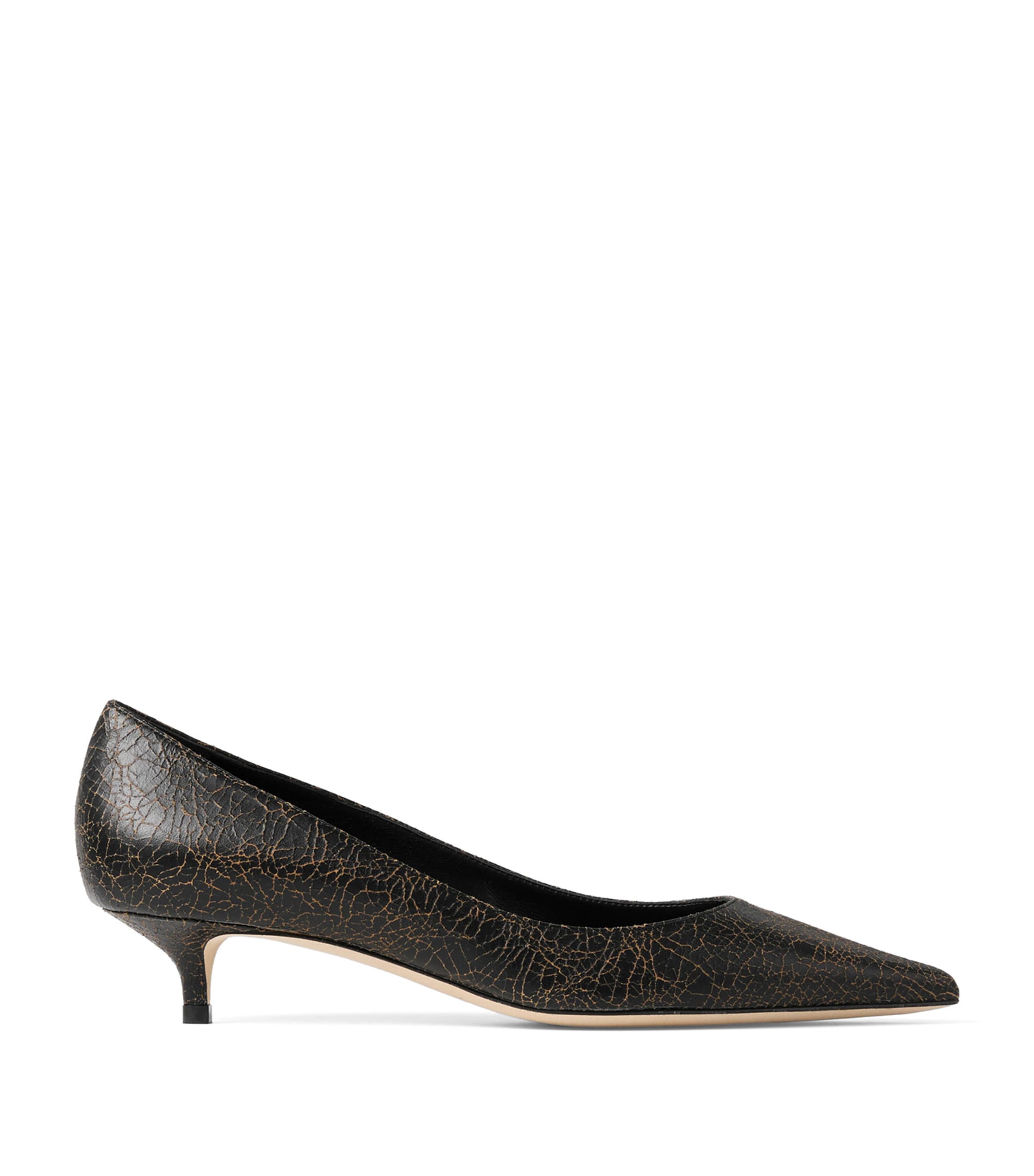 Jimmy Choo Amelia 35 Crackled Leather Pumps Black/toffee Image 1
