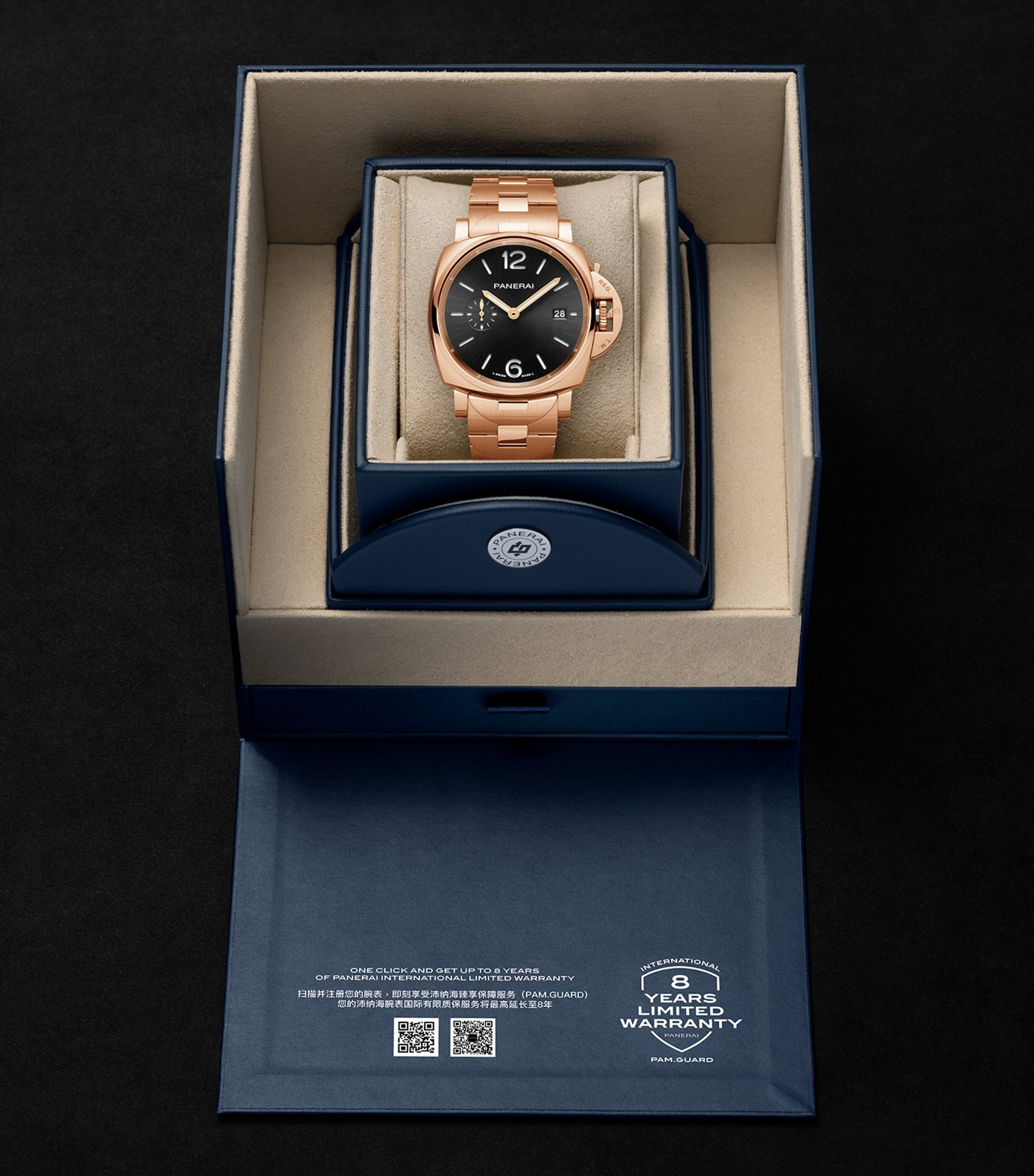 Rose Gold Luminor Due TuttoOro Watch 42mm BLACK Image 5
