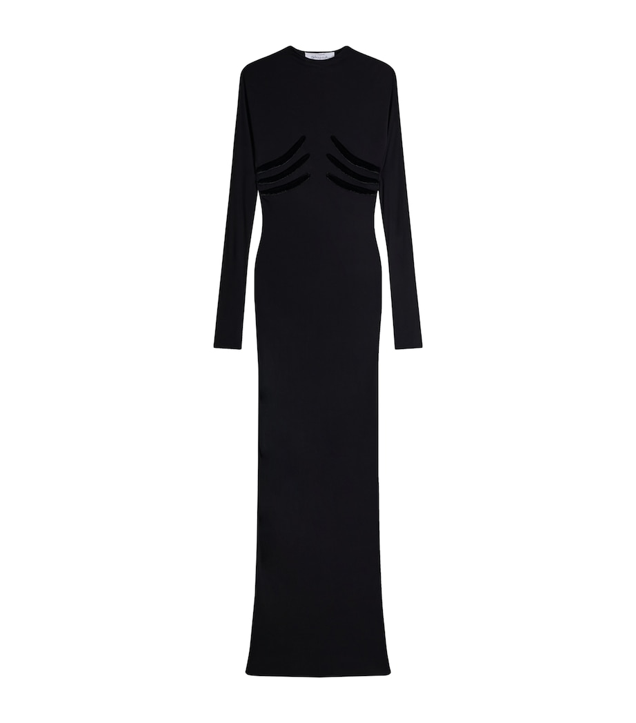 Schiaparelli Womens Trompe-l'Oeil Skeleton Maxi Dress Black Image 1