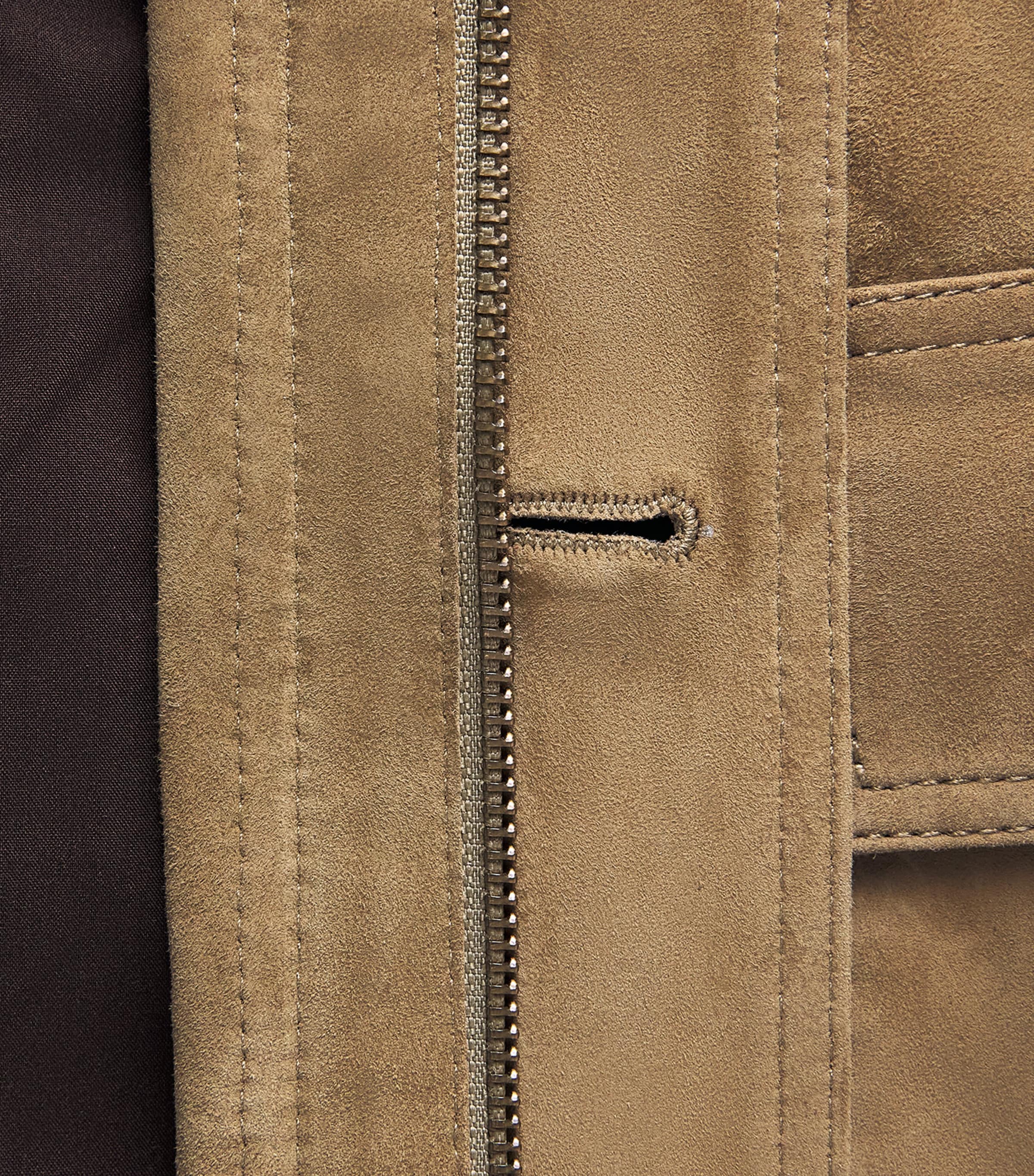 Arma Womens Lamb Suede Mira Jacket Olive Image 6