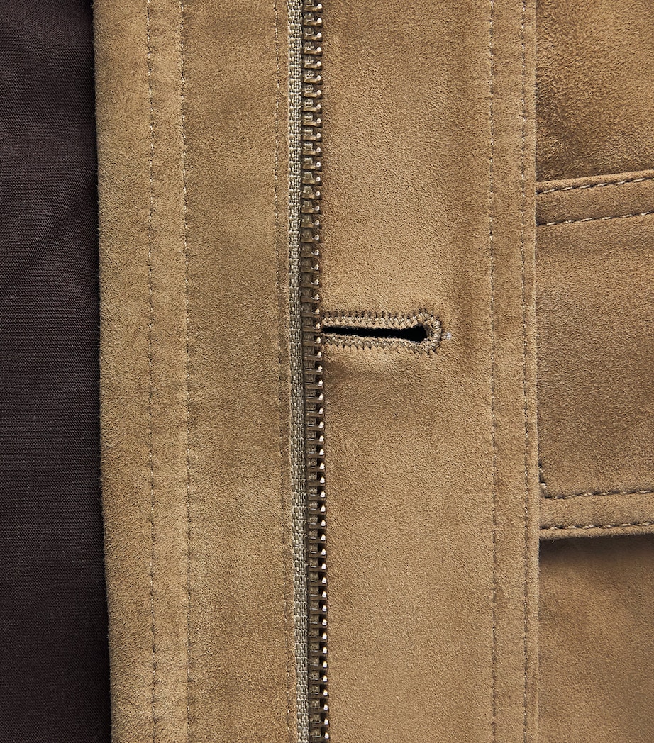 Arma Womens Lamb Suede Mira Jacket Olive Image 6