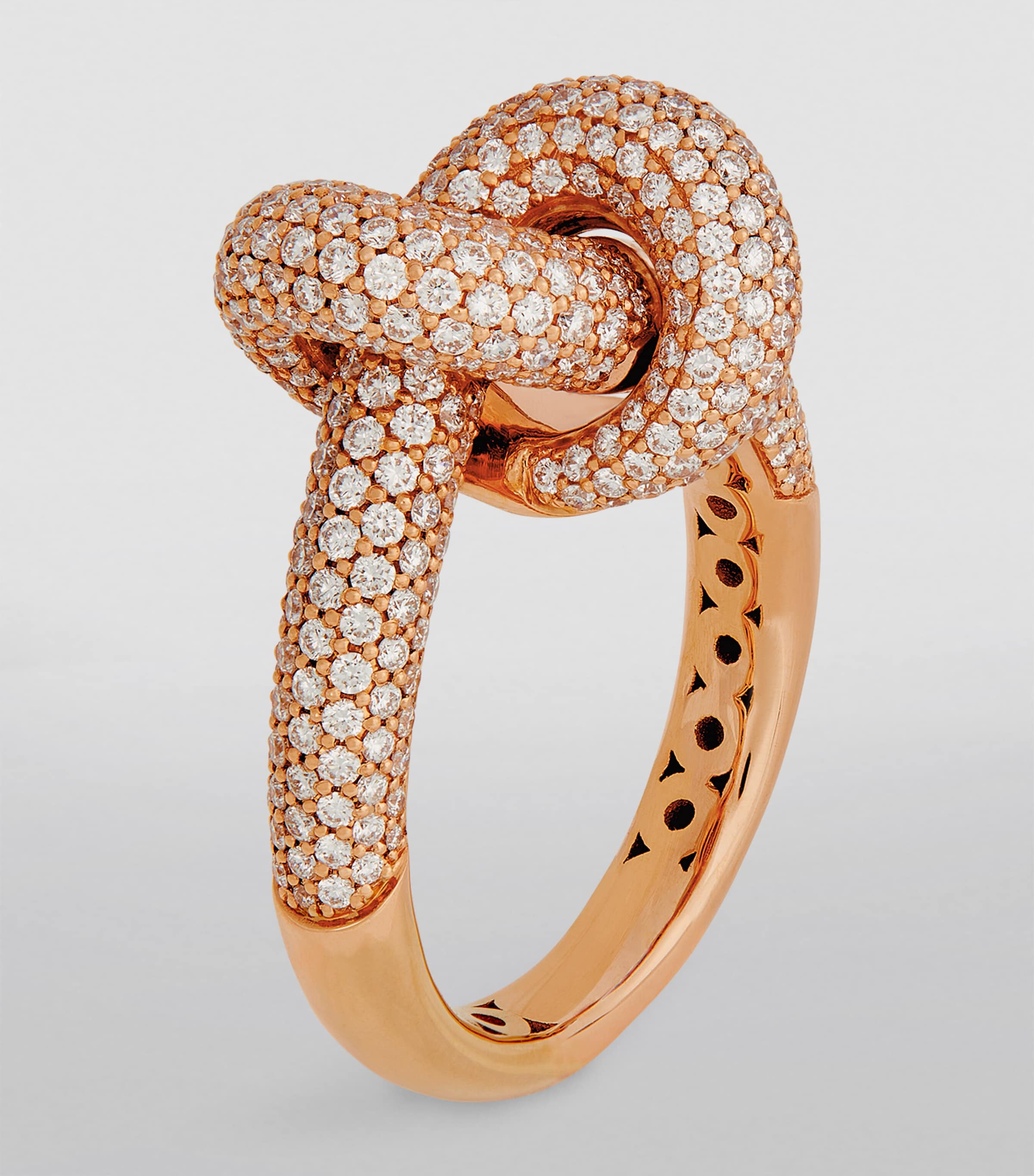 Rose Gold and Pavé Diamond The Legacy Knot Ring ROSE GOLD Image 2