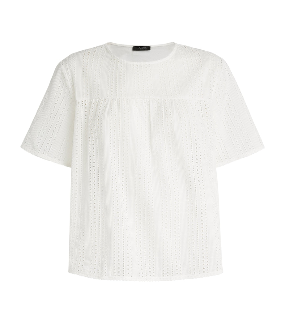 Weekend Max Mara Womens Broderie Anglaise Top White Image 1