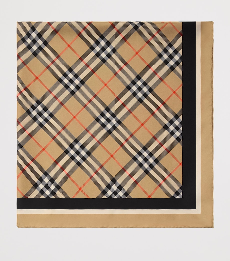 Silk Check Scarf SAND Image 5