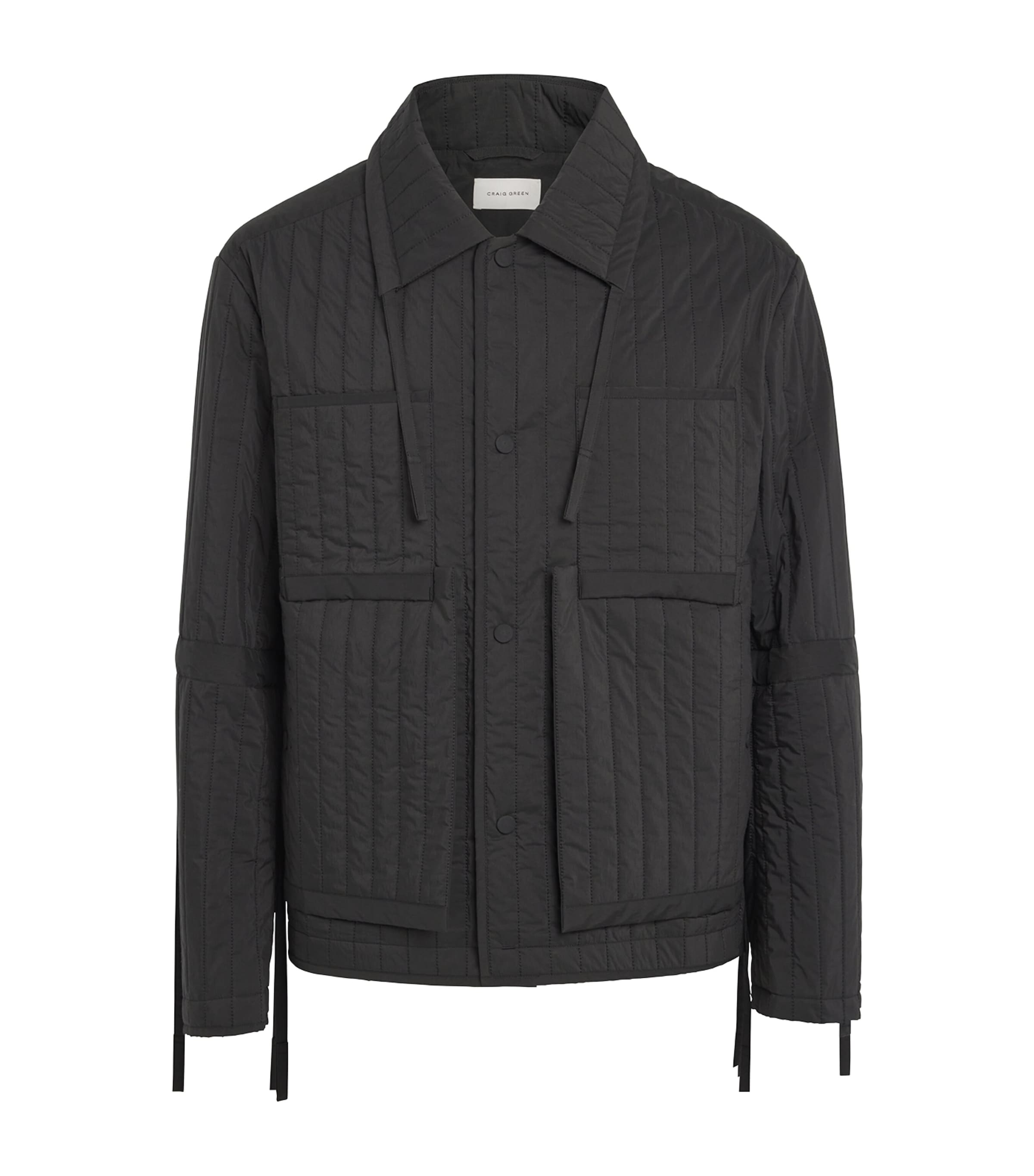 Craig Green Wool Quilted Worker Jacket In Black