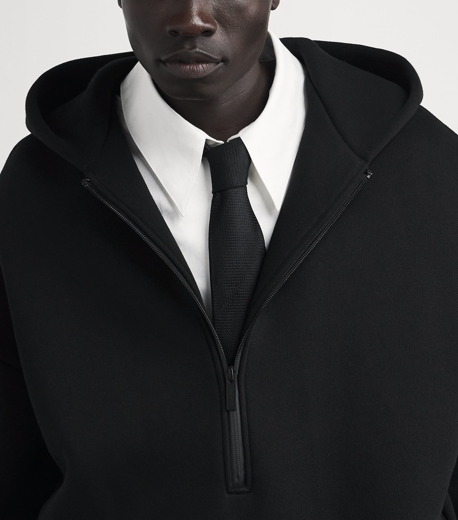 Half-Zip Athletic Hoodie BLACK Image 6