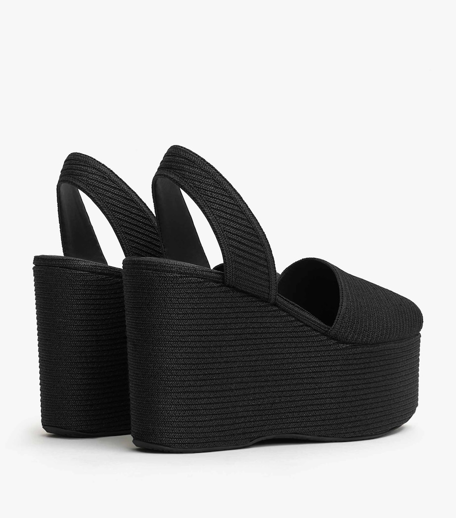 Straw Wedge Sandals 110 NOIR Image 2