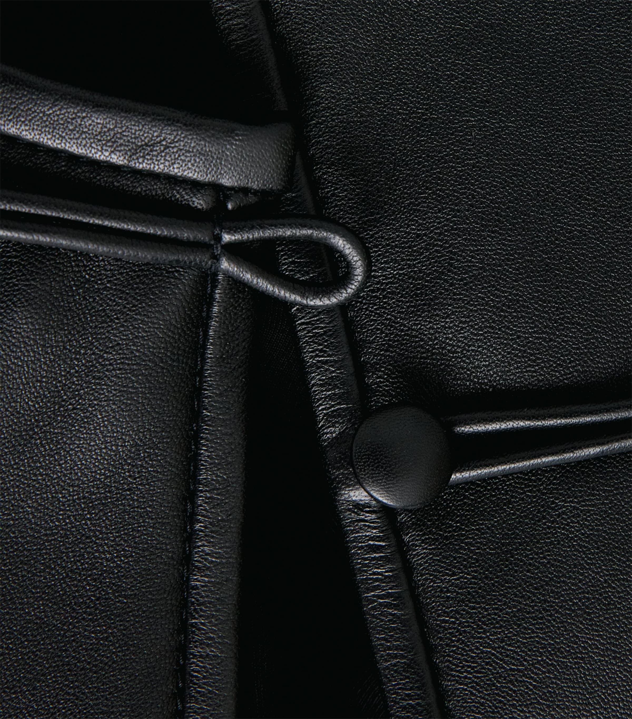 St. Agni Womens Cocoon Leather Jacket Black Image 6